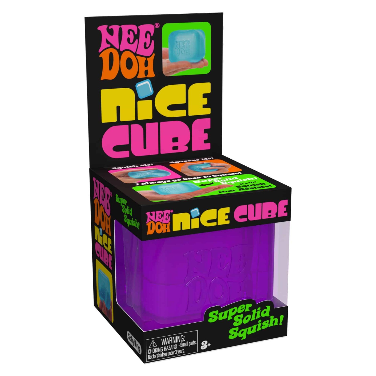 Schylling NeeDoh Nice Cube PURPLE Sensory Squeeze Toy with Super Solid Squish
