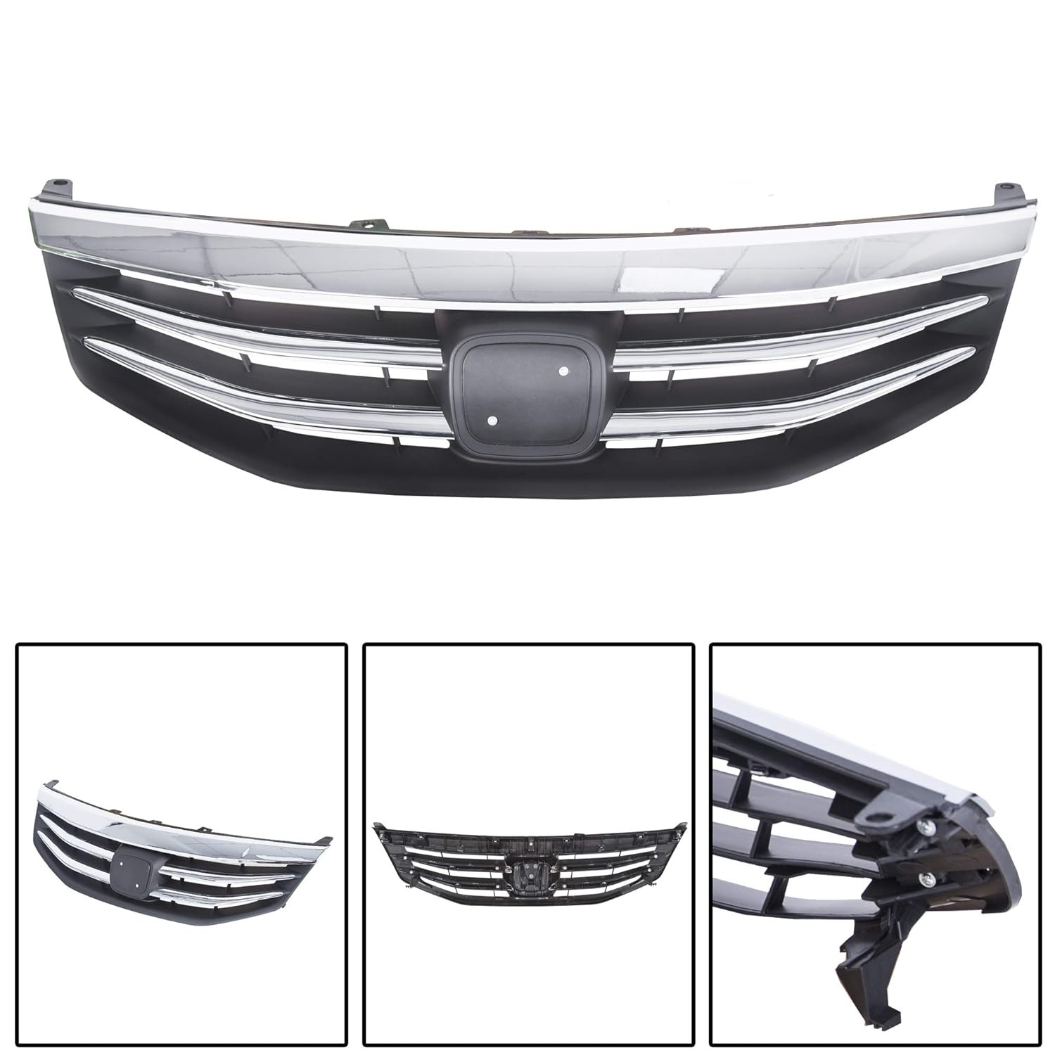 2011-2012 Honda Accord Sedan Front Bumper Grill Compatible 4 Door Upper Black