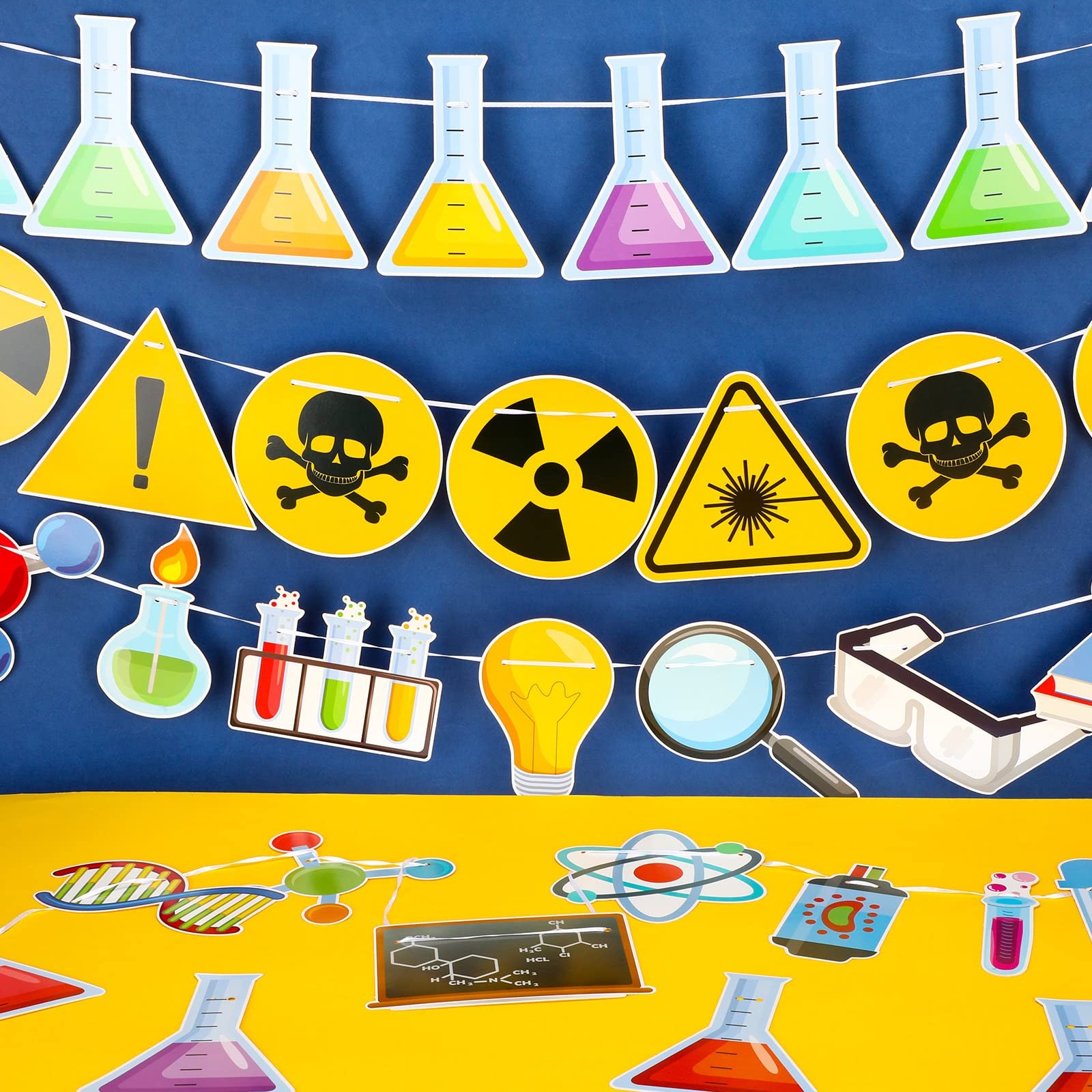 Wettarn 5 Pieces Back to School Decorations Science Red, Green, Yellow, Blue