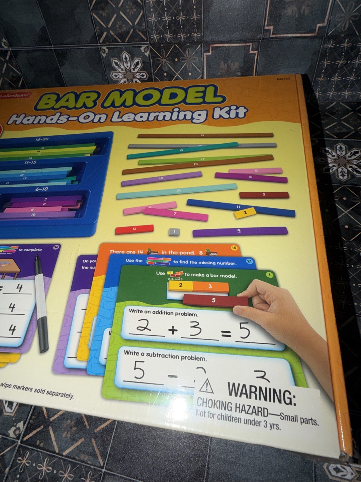 Lakeshore Grades K-1 Bar Model Hands On Learning Kit Math Activity Cards Bars
