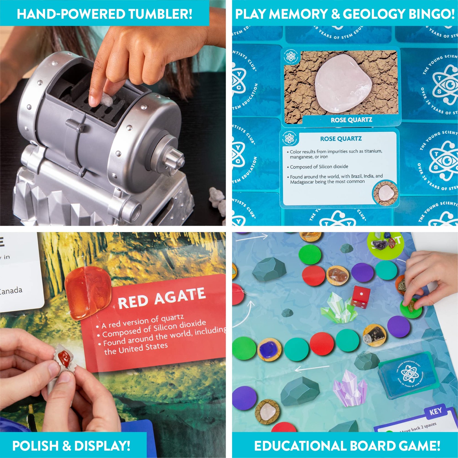 Gemstone Treasures, Tumble & Polish Your Own Gemstones, DIY Rock Tumbler, Col…