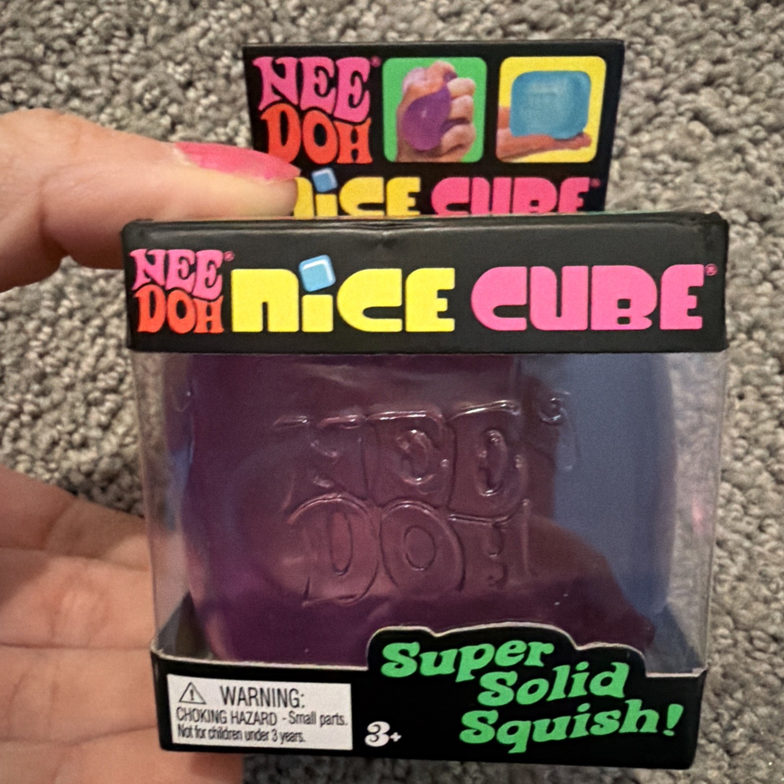 NEW Nee Doh Nice Cube Super Solid Squish Purple Toy, FAST SHIPPING!