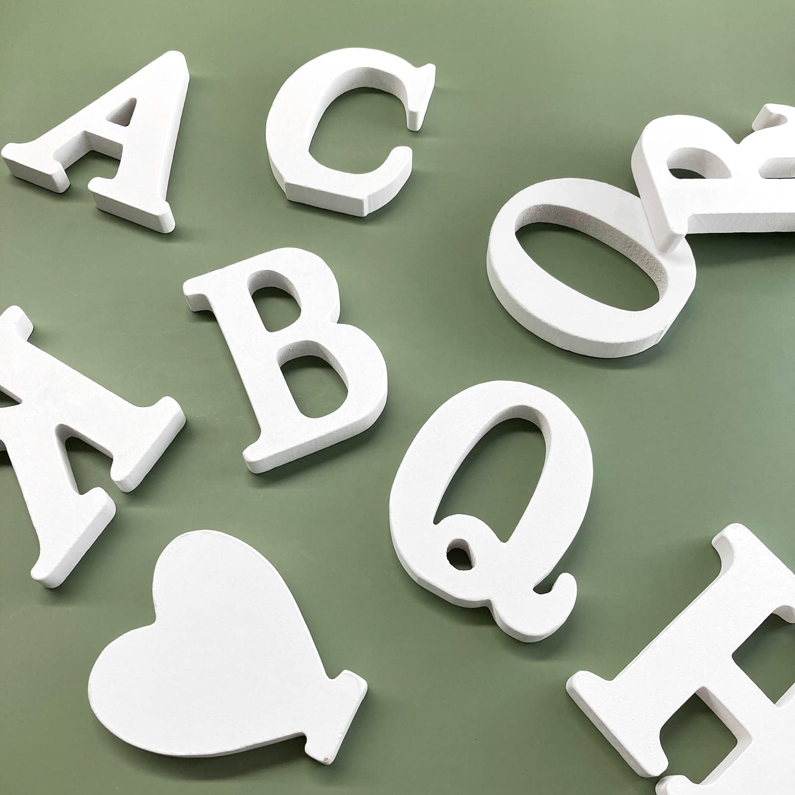 4 Inch Unfinished Wood Letters, White Wooden Alphabet Letters for Wall Decor,…