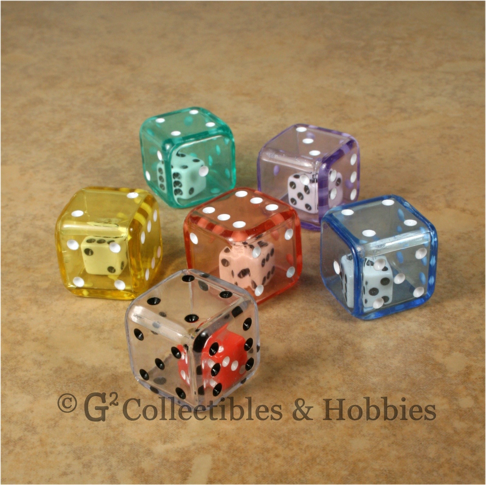 New 6 DOUBLE DICE Set – 6 Colors RPG D&D Game Math Six Sided 19mm 3/4 inch D6