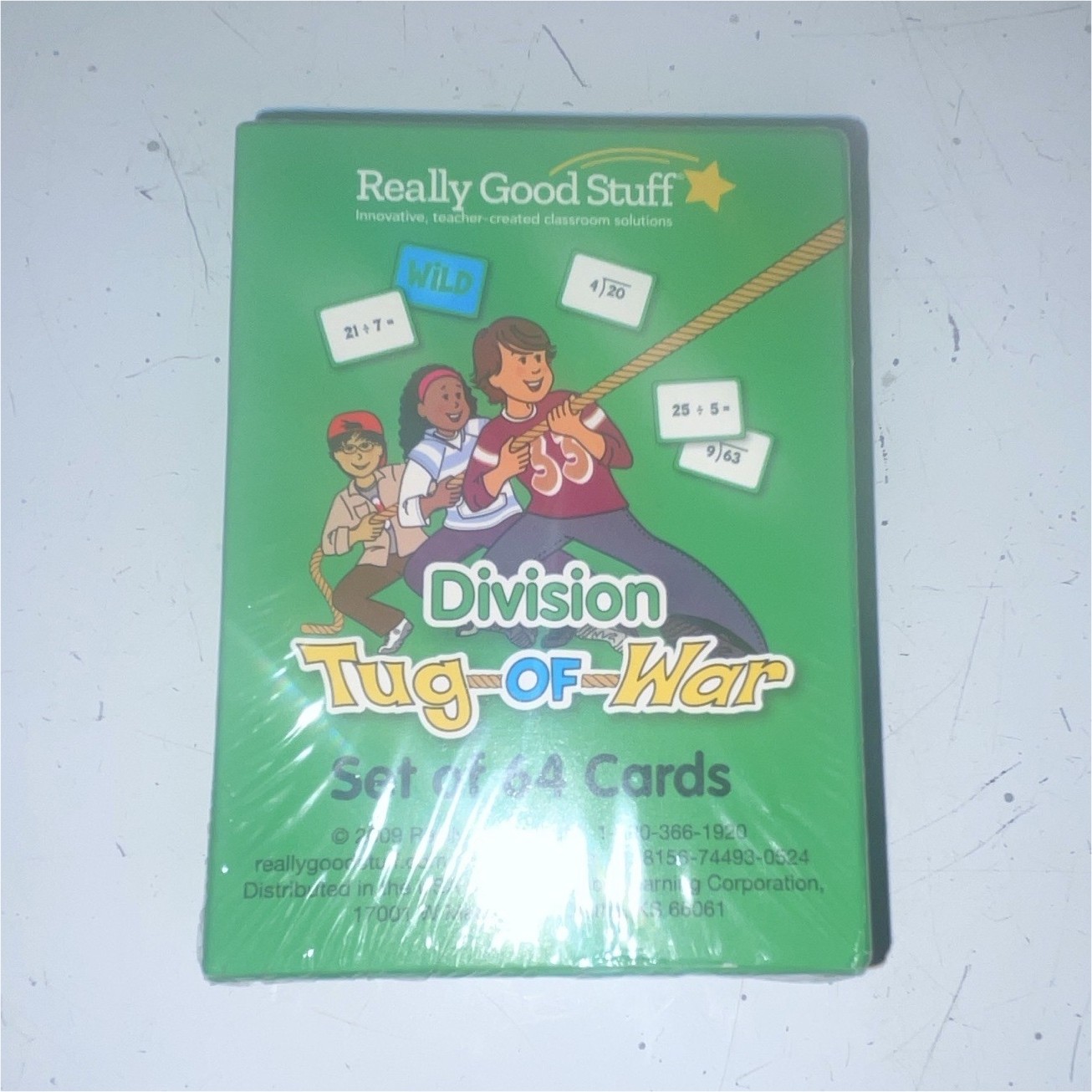 Really Good Stuff Division Tug-of-War Math Card Game Set, 84 Cards