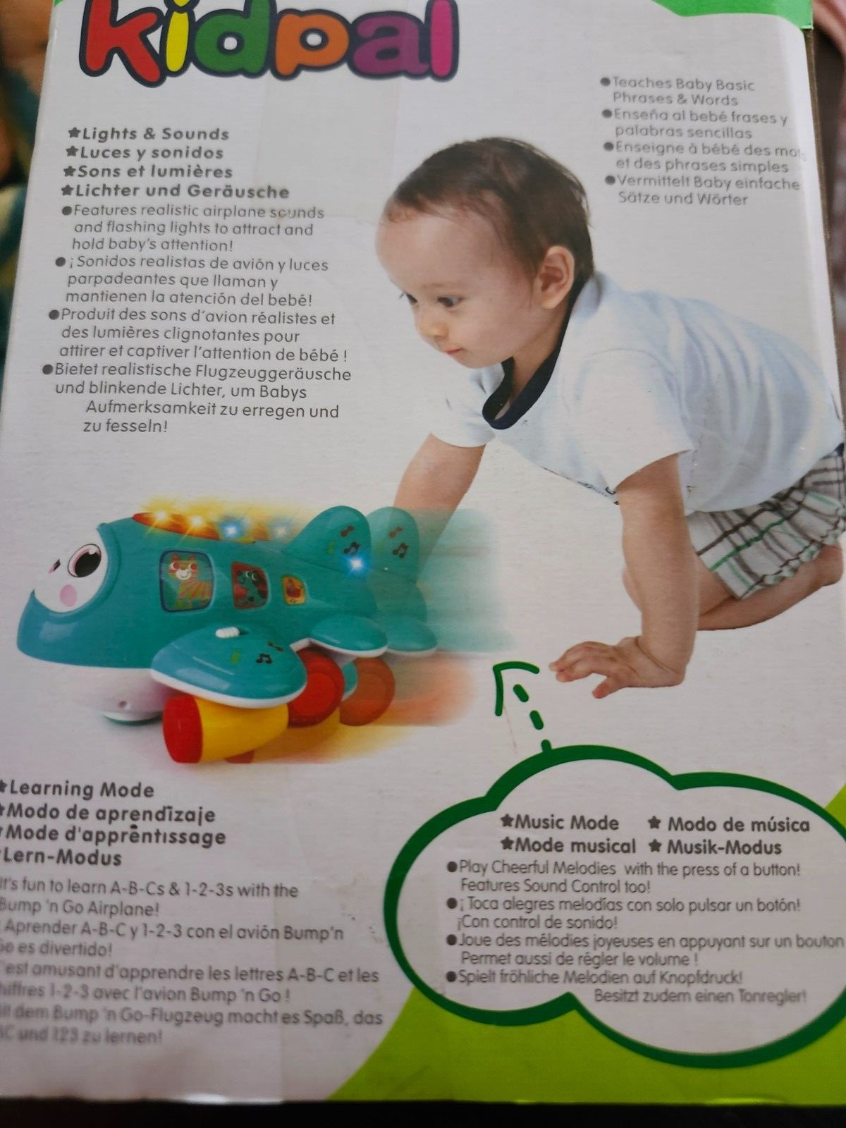 Musical Airplane Toy W/Melodies, Sounds, Alphabet Learn to Count & More!