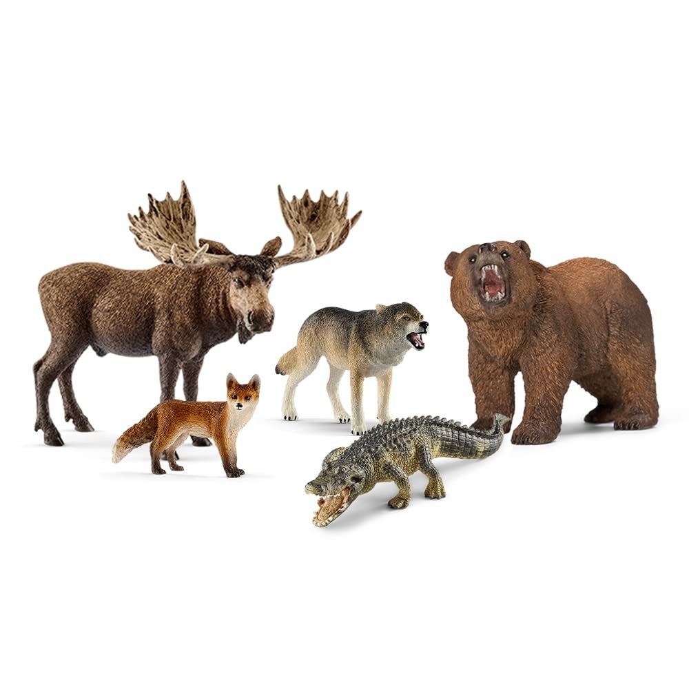 Schleich Wild Life – 5PC North American Animal 5 Piece Assortment, Multi