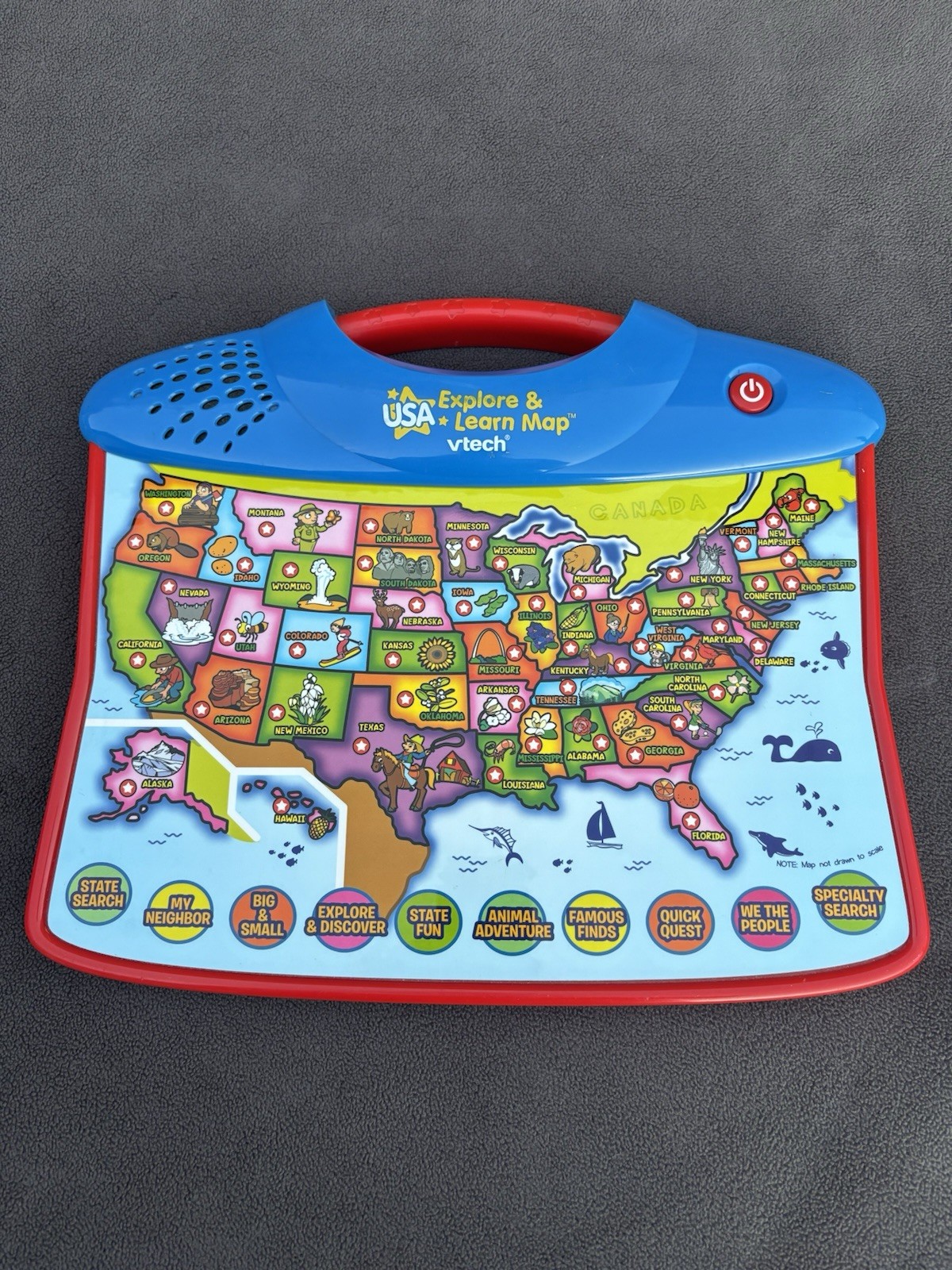 VTech USA Explore & Learn Map TESTED & WORKING! Interactive Touch Talking Toy