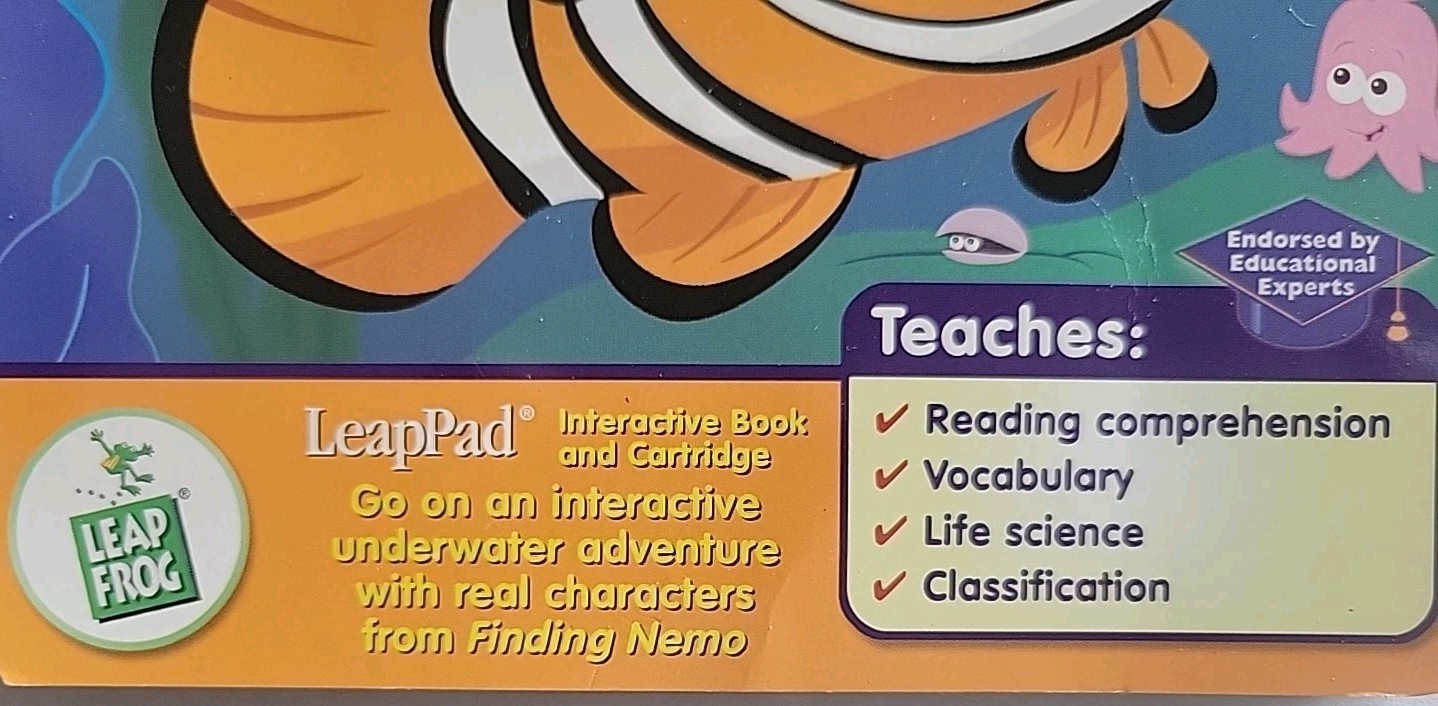 LeapFrog LeapPad Disney FINDING NEMO Book & Cartridge