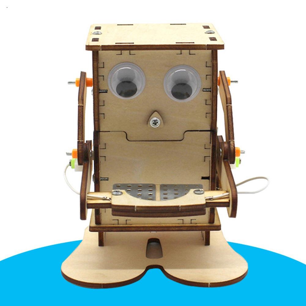 Diy Robot Eating Coin Wood Model Teaching Learning Stem