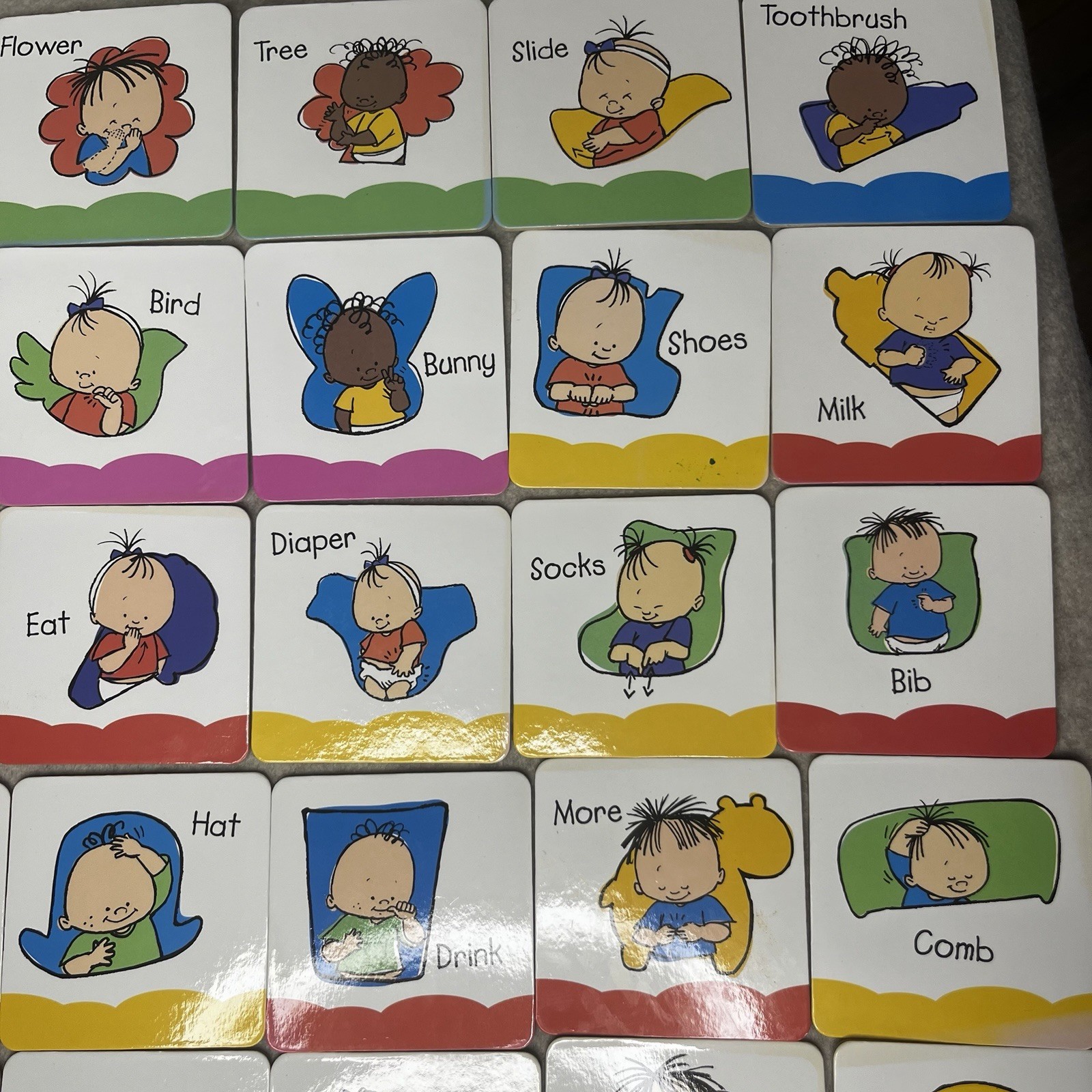 Youth Sign Language Flash Board Cards Set of 31 Educational Learning for Kids