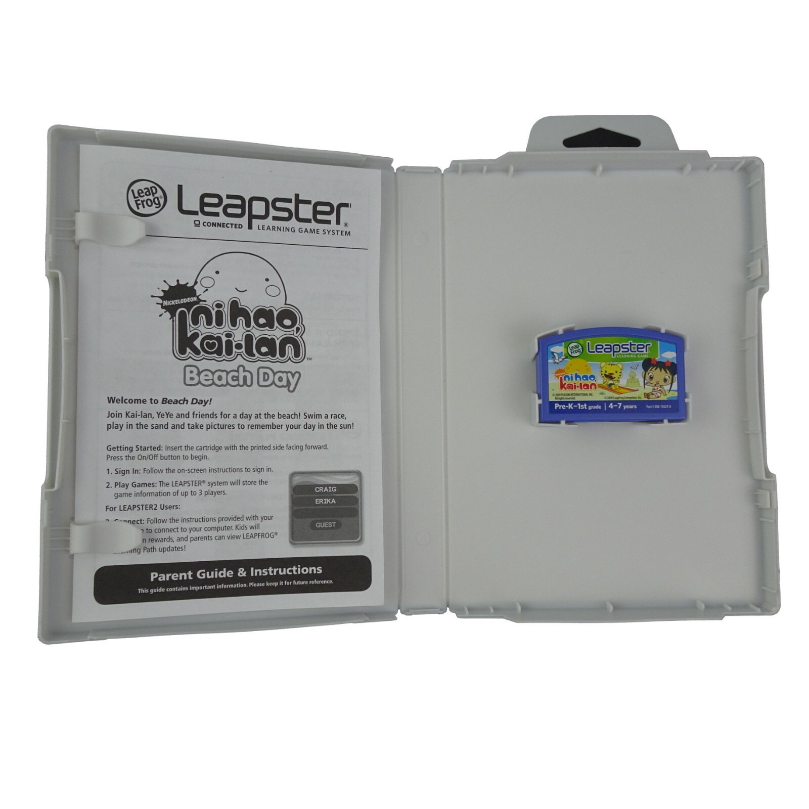 Leapfrog Leapster Nihao Kailan Beach Day Learning Cartridge 4-7 yrs 1&2 Systems