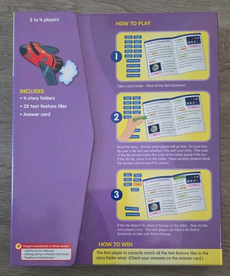 Lakeshore Nonfiction Text Features Blast Off To Reading Game HH 693 Ages 8+