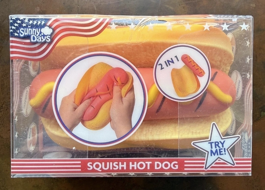 New Squishy Hot Dog Squeezy Fidget Toy Sunny Days 2 In 1 Hotdog Stress Cool