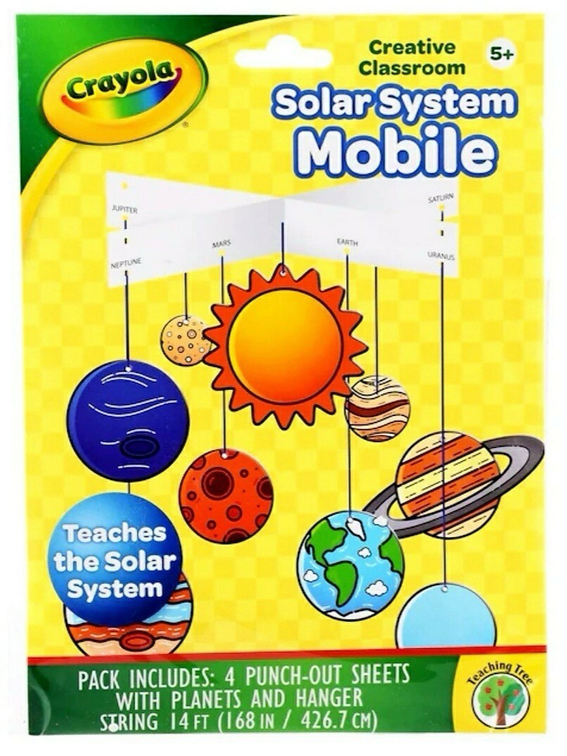 Crayola Solar System Mobile DIY Kit Creative Classroom Teaching Tree Planets 5+