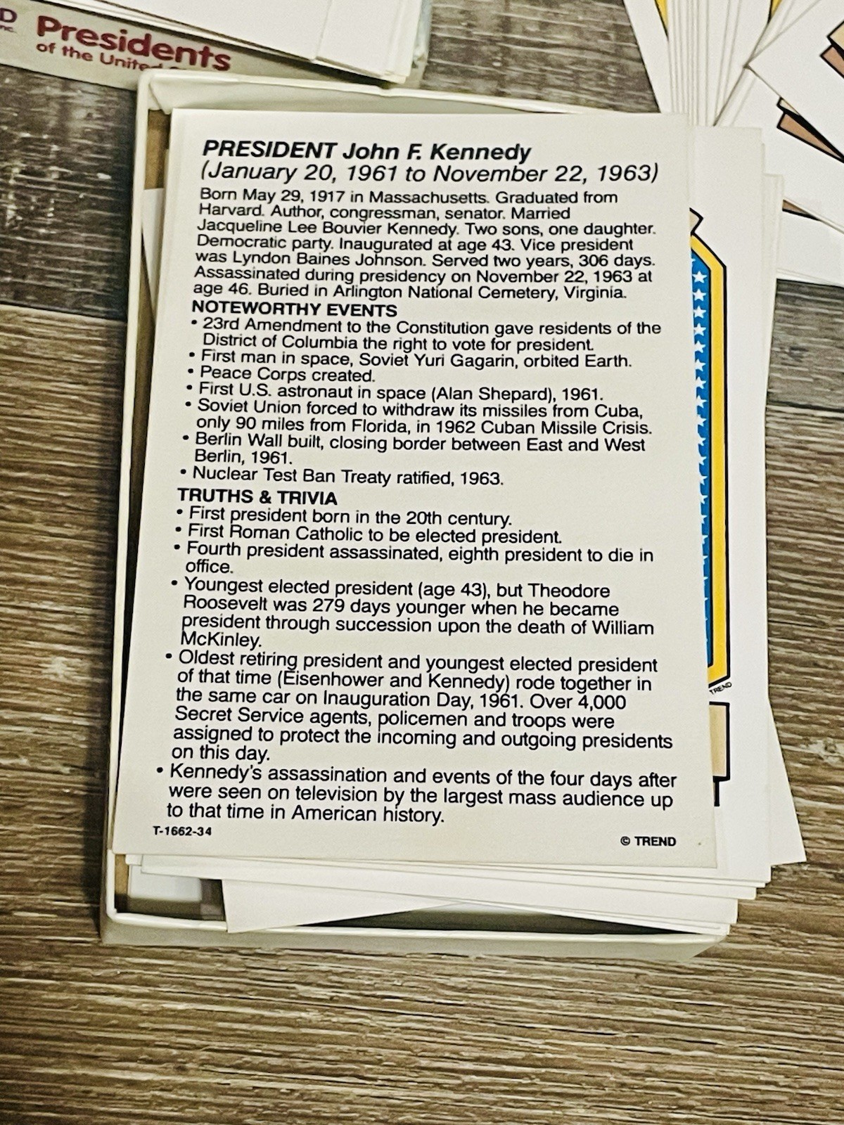 Presidents of the United States Fun-To-Know Flash Cards 1992 by Trend T-1662