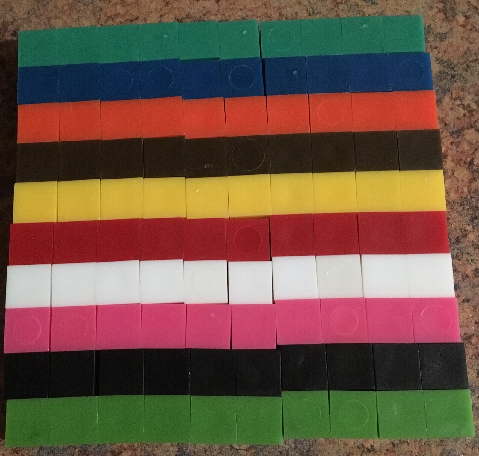 100 pc ETA Cuisenaire Centimeter Cubes Non-Interlocking algebra math homeschool