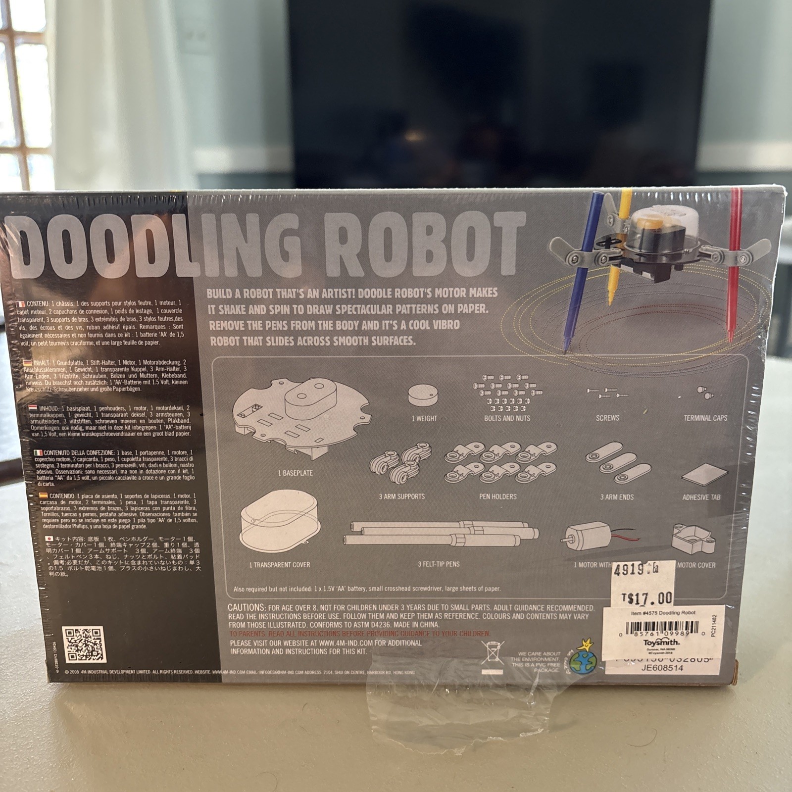 4M KidzRobotix Doodling Robot DIY Science Engineering Robotics SEALED New Kit