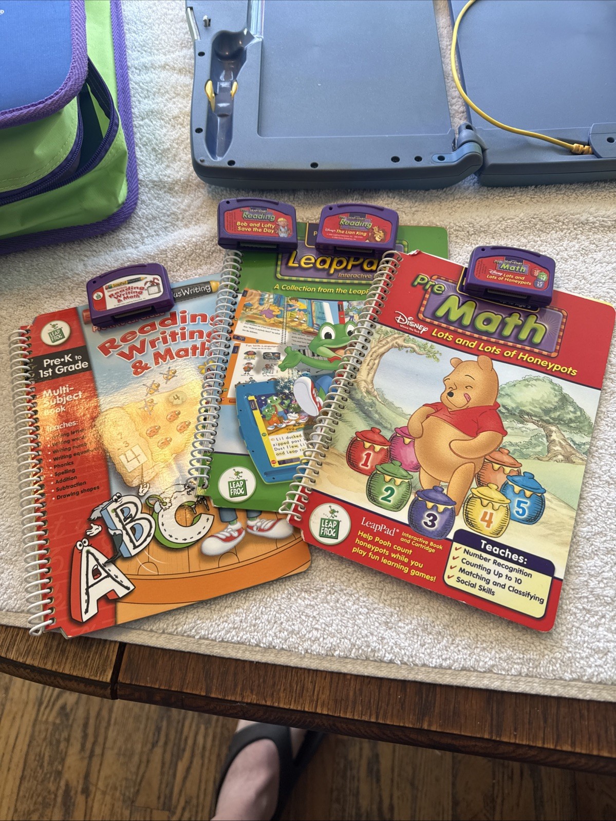 Leap Pad Plus Writing System With Case And 3 Books & Cartridges