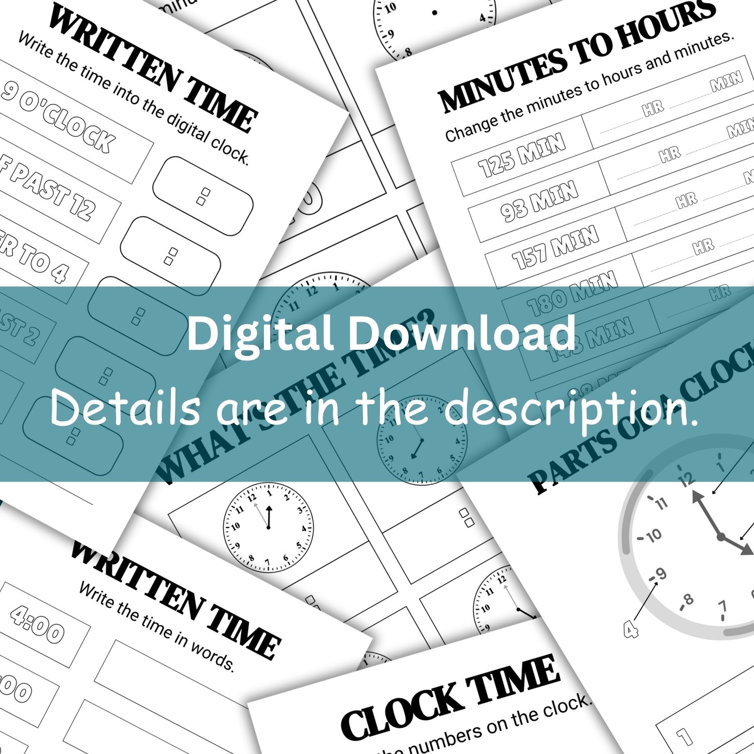 Telling Time Book For Kids | Fun Printable Worksheets | Learning to Tell Time