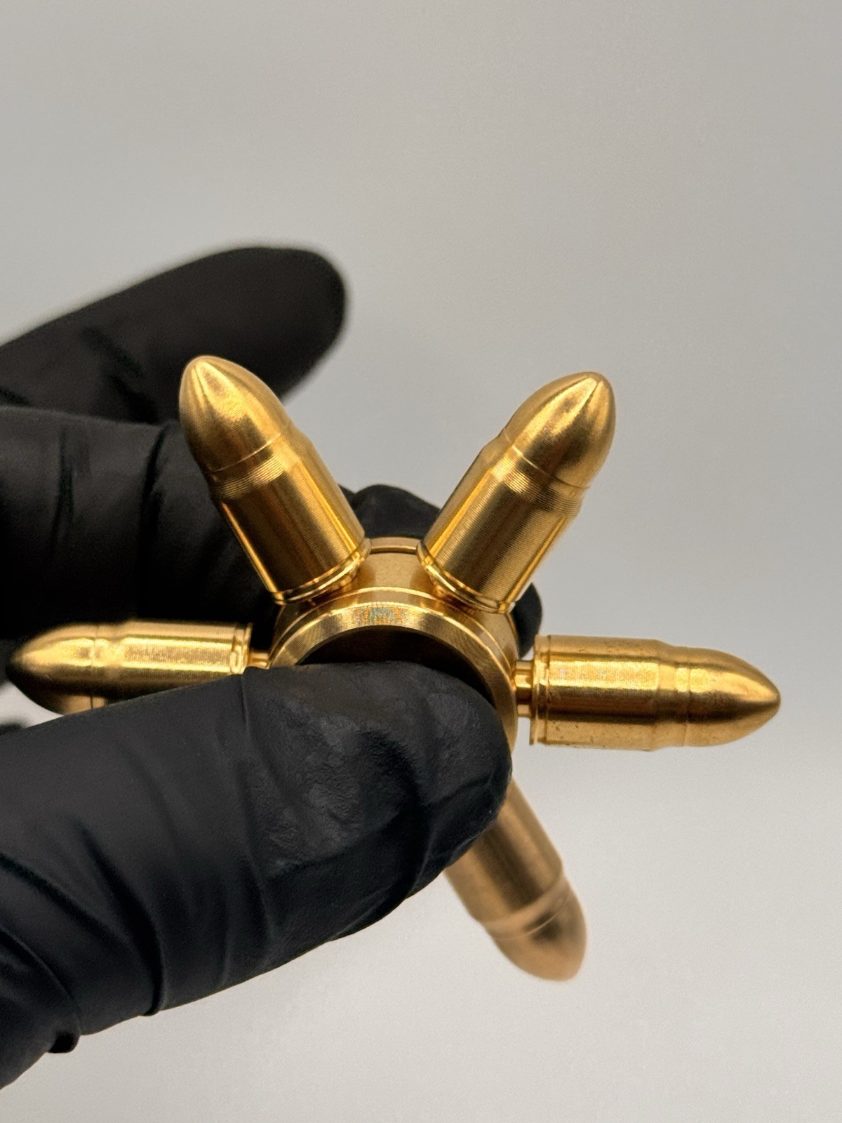 Gold Bullet MetalBrass Fidget Spinner All Metal Toy Adults Kids Boys Girls