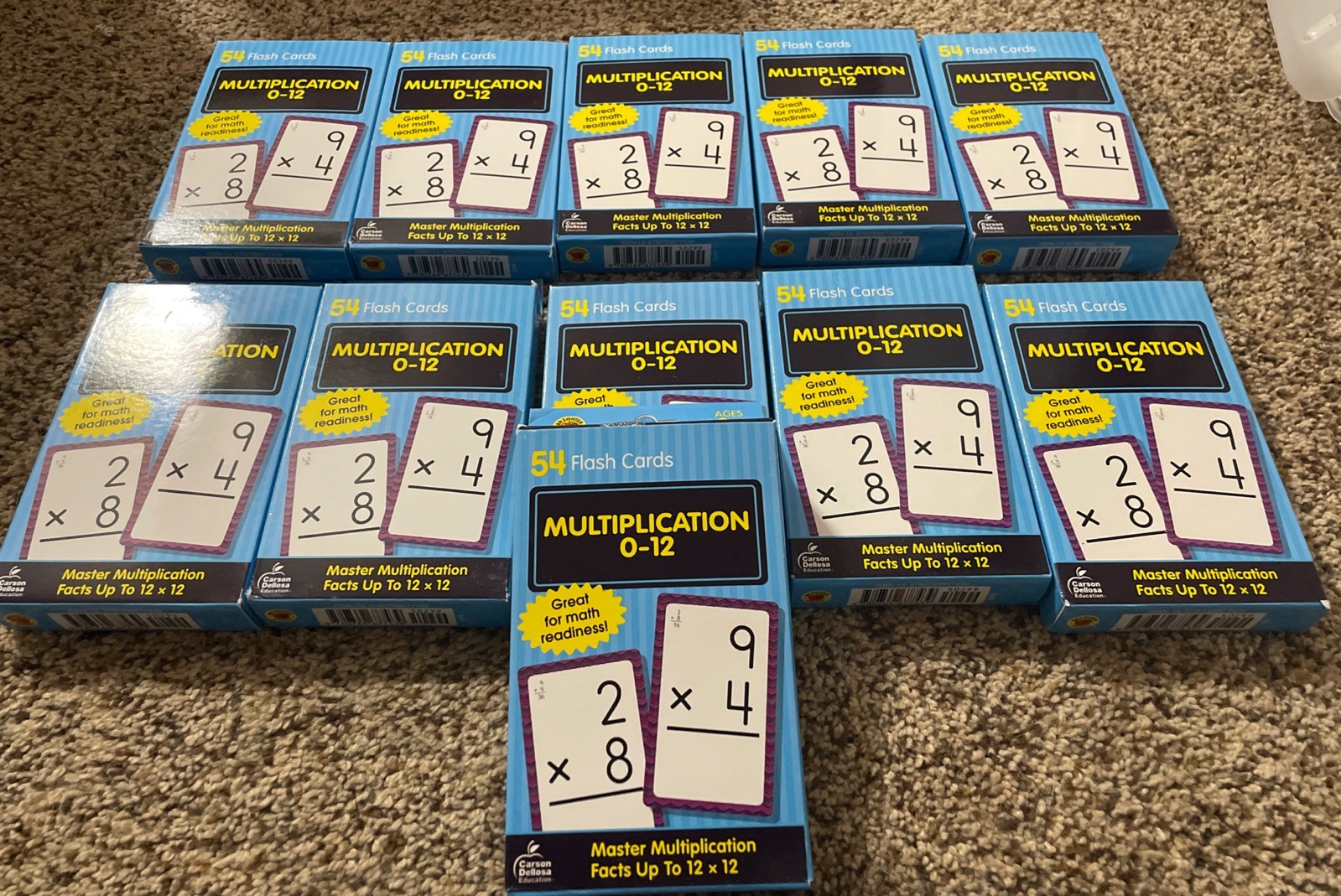 Lot Of 11 – Multiplication 0 to 12 Flash Cards (Brighter Child) – New!