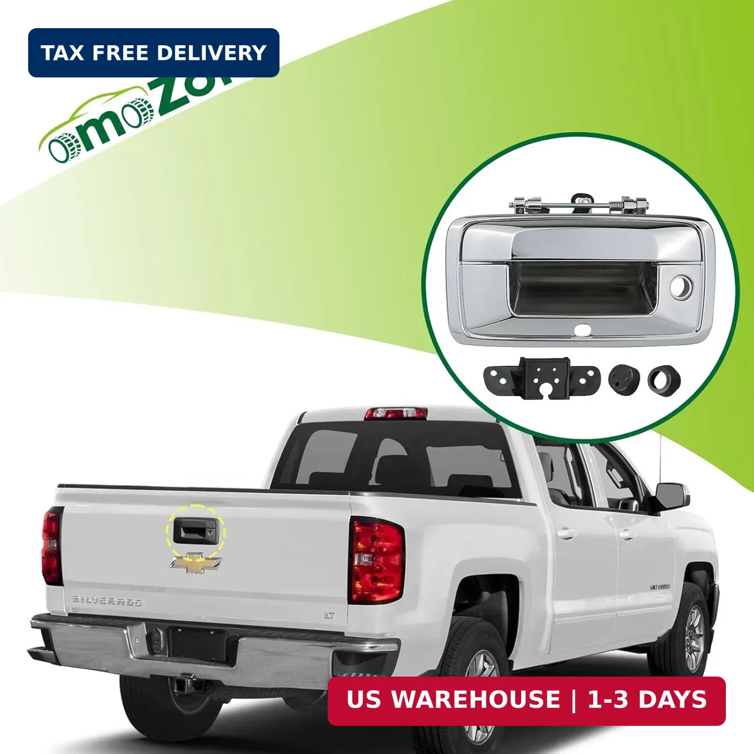 Tailgate Handle with Camera Hole Liftgate Latch Handle with Keyhole Fit for 2016