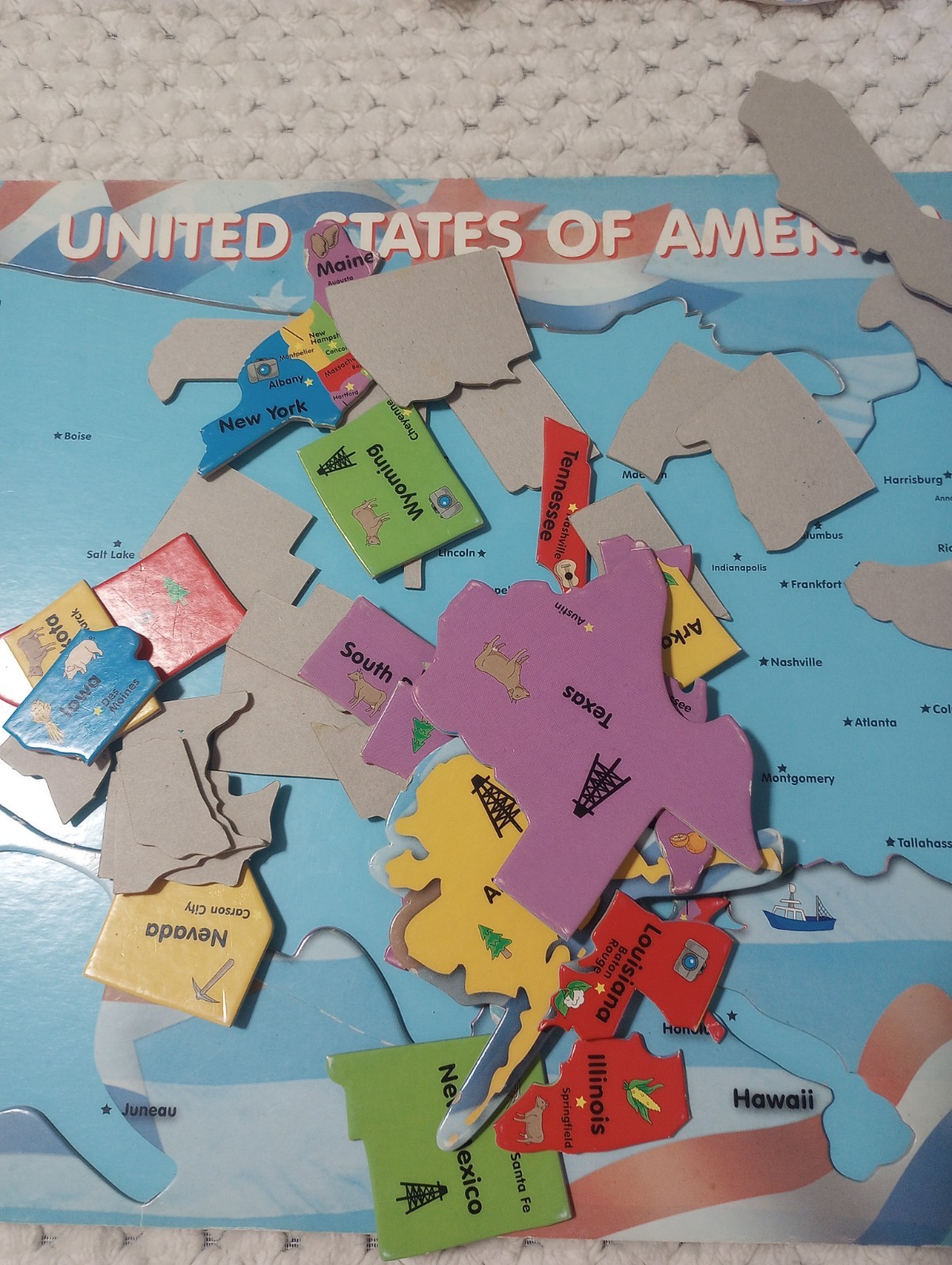 United States Of America Puzzles & P/K Flashcards (22 & 42 Pc Puzzles)