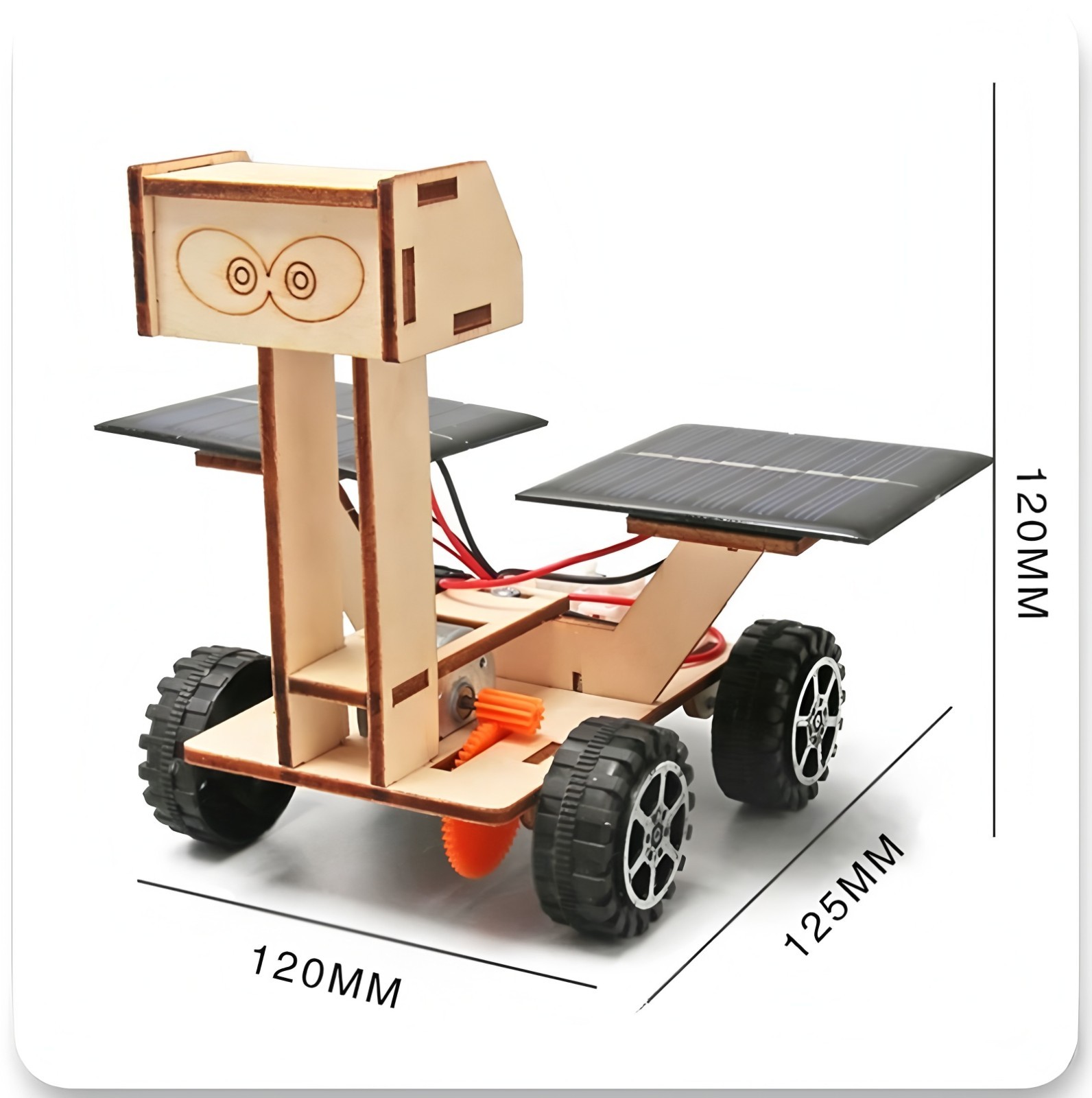 DIY Solar Powered Car Kit Wooden STEM Puzzle Science Toy Kids Educational Gift