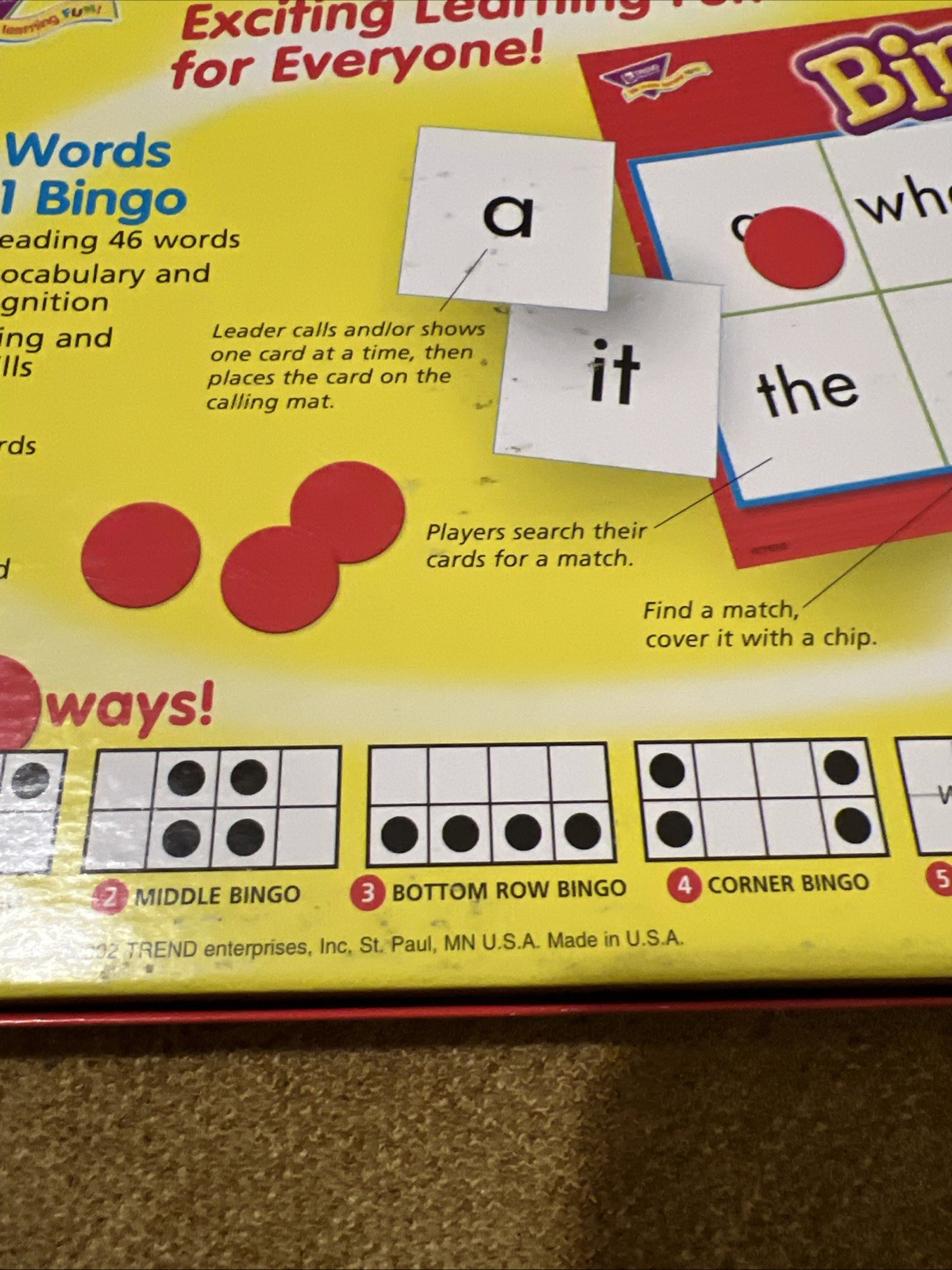 Vocabulary Spelling Bingo Sight Words Level 1 Game Exciting Way to Learn Free🎁