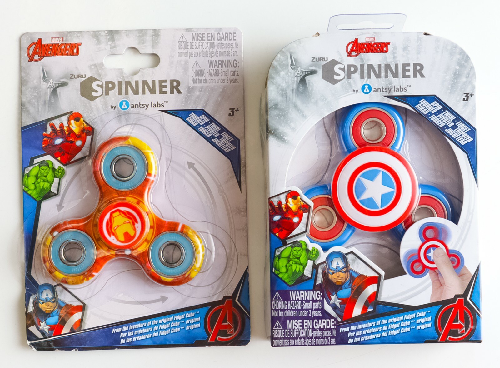 The Avengers 2 Fidget Spinner Bundle Iron Man & Captain America Comic Book