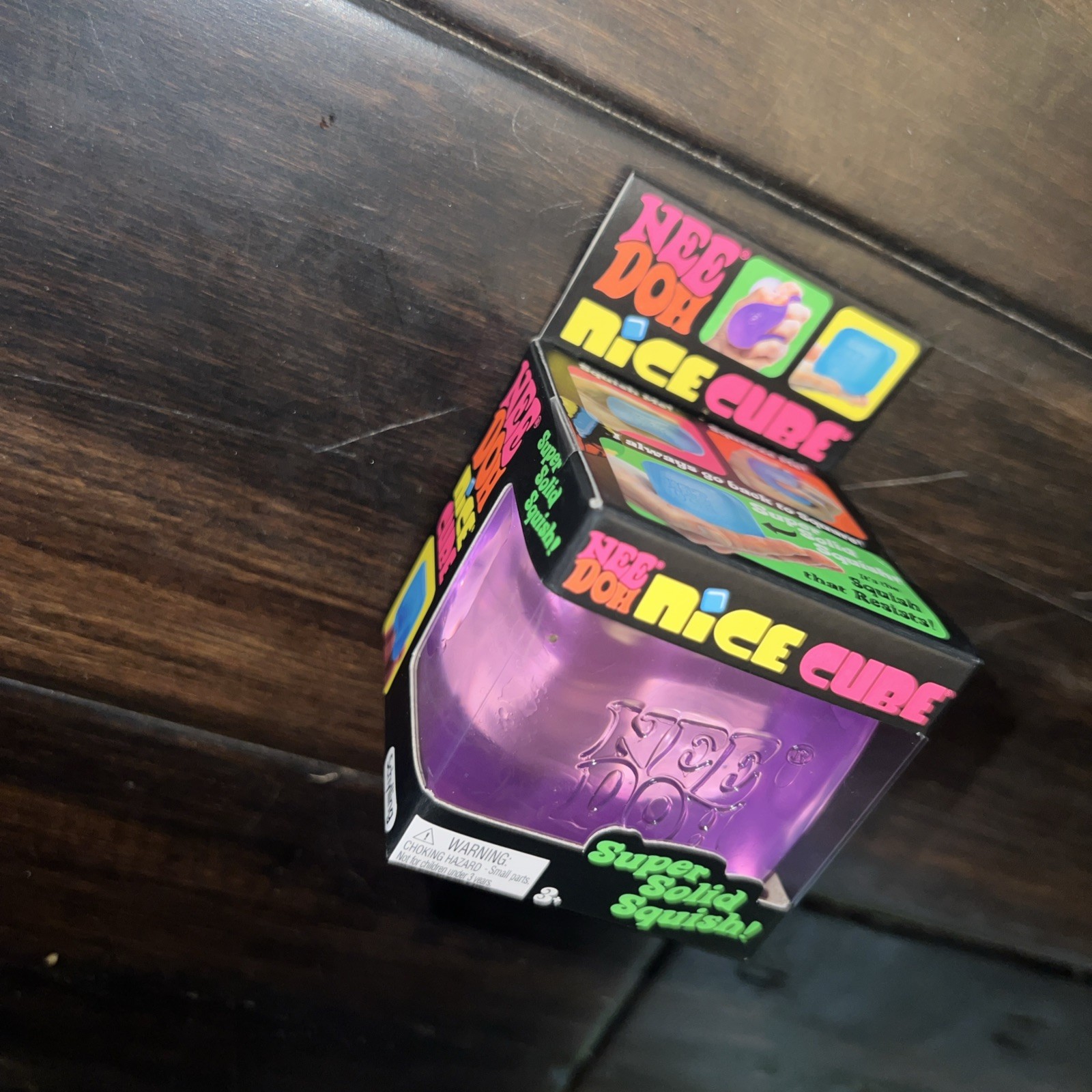 Authentic Schylling Nee Doh Nice Cube Squish Toy, ages 3+ (purple), 1ct