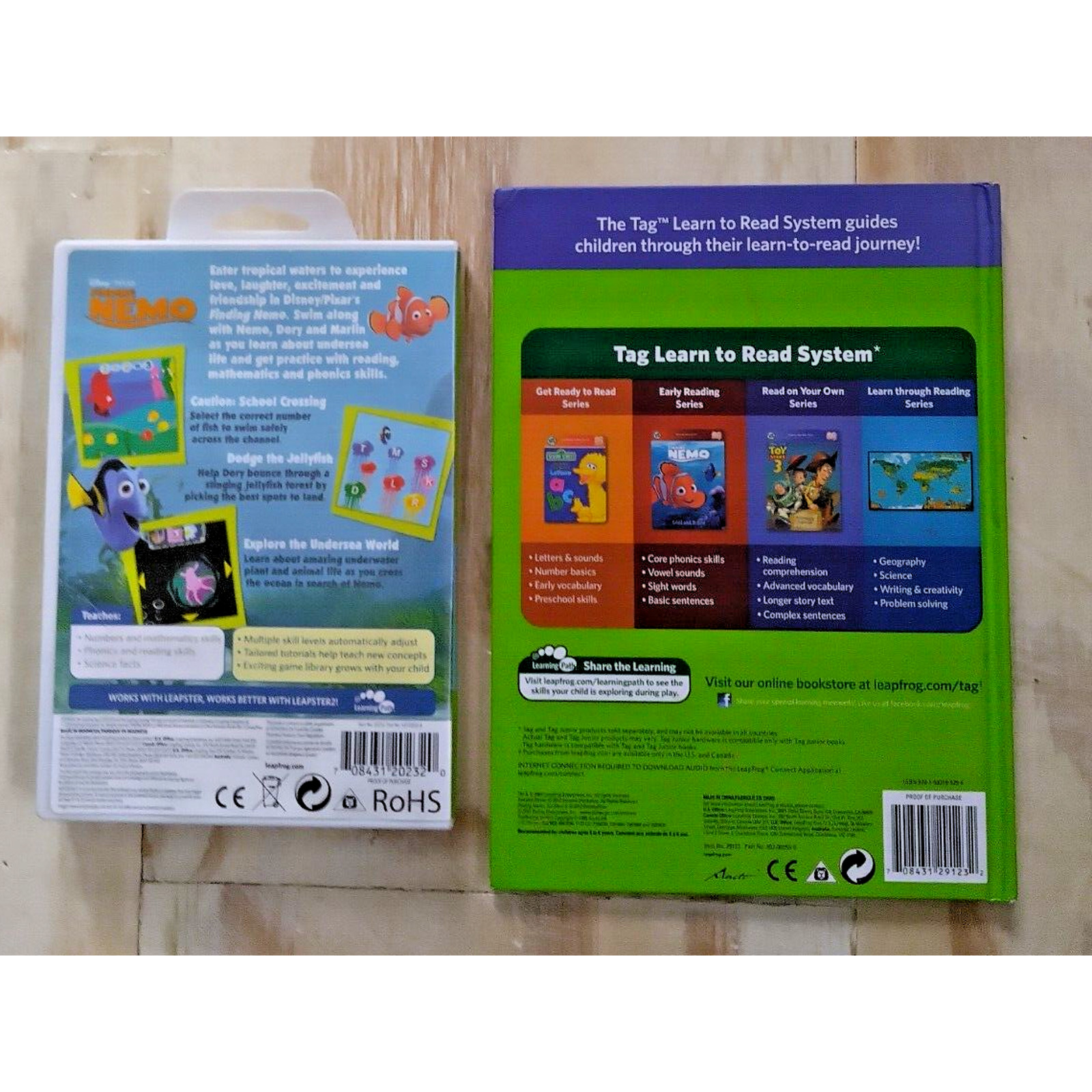 Leap Frog Leapster Finding Nemo Pre-K-K 4-6 Yrs. & Adventures Under The Sea Book