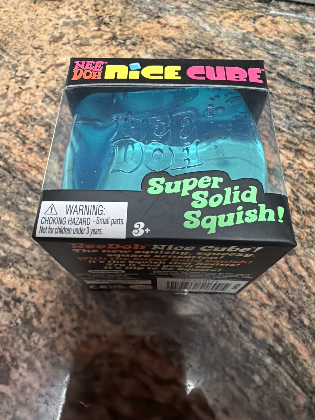 Nee Doh Nice Cube Blue Ice Super Solid Squish Authentic NEW