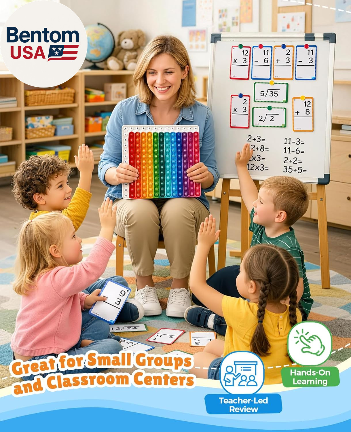 Math Flash Cards and Chart for Kids Ages 4-8, 288 Double-Sided Flash Cards for A