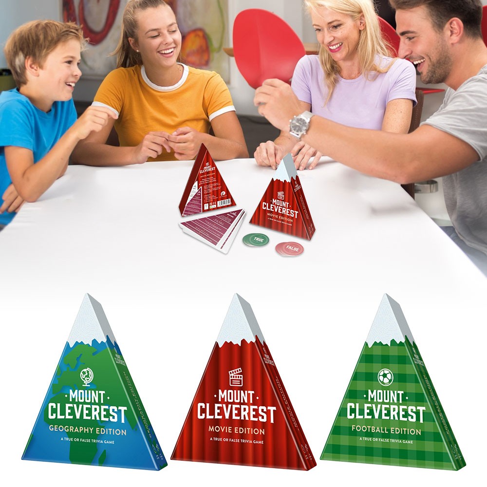 MOUNT CLEVEREST – True or False Trivia Game Fun Family Card Game OY