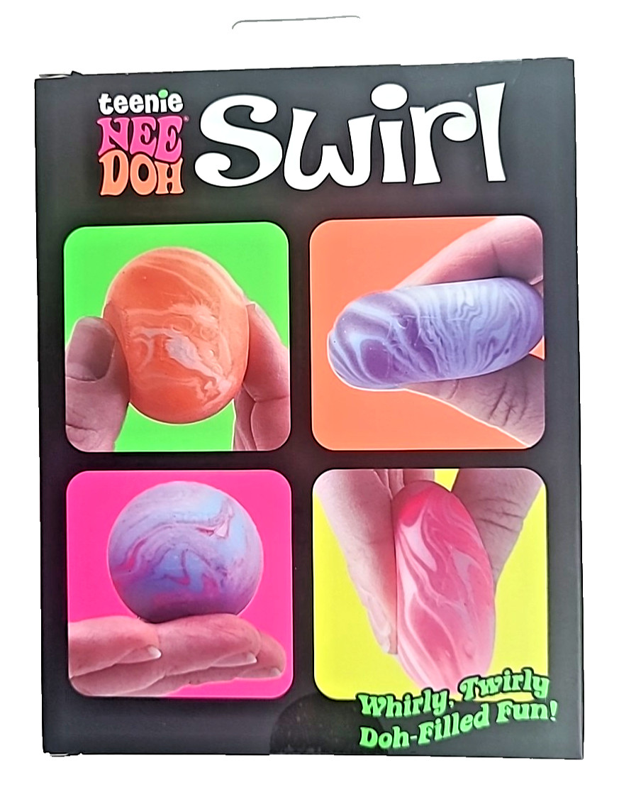 Teenie Nee Doh Swirl Ball Sensory Squeeze Toys 4 Pack New 4 Colors