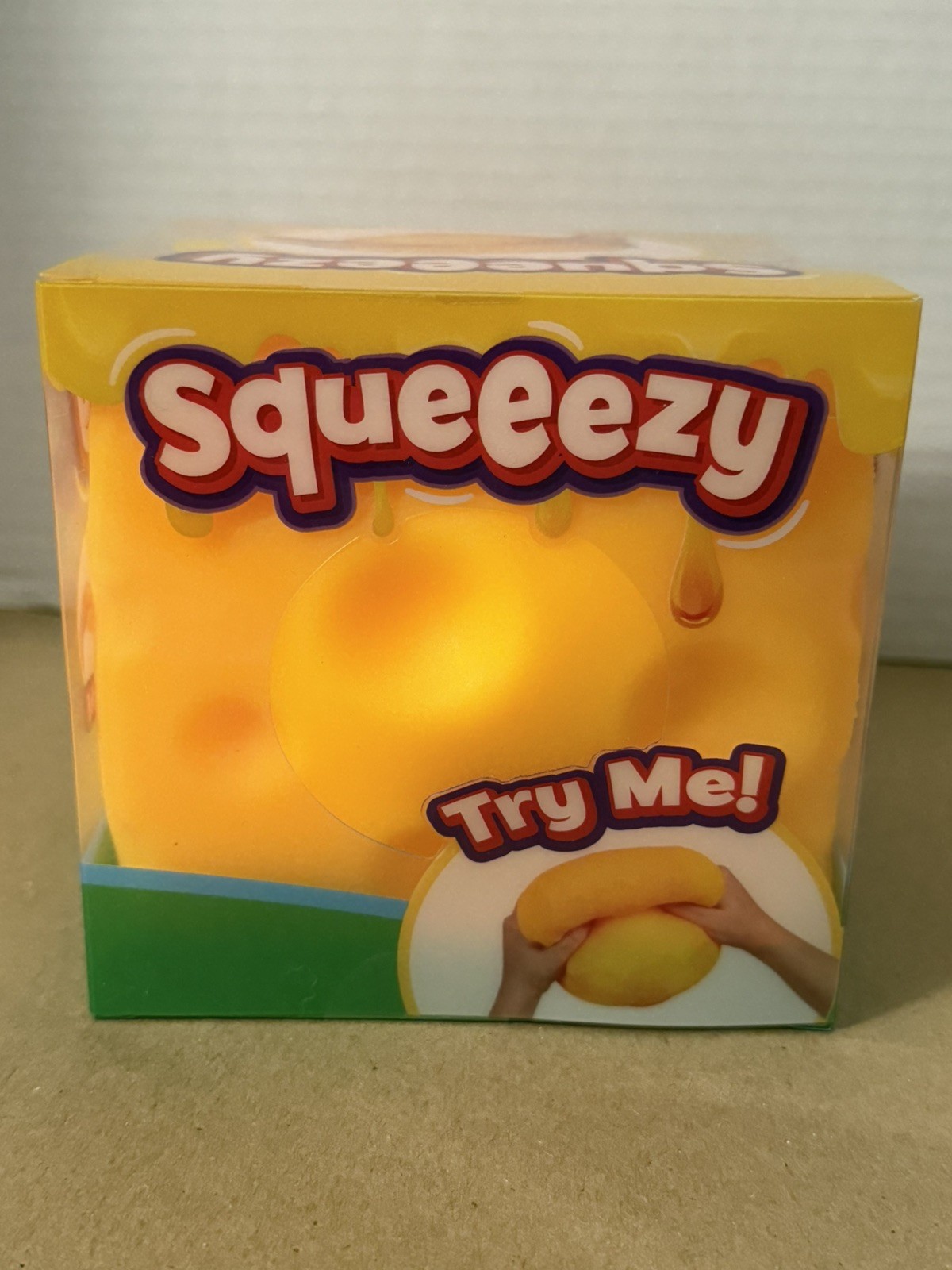 Sunny Days Jumbo Squeezy Cheese Yellow Squishy Toy Stress Relief Fun NEW🧀