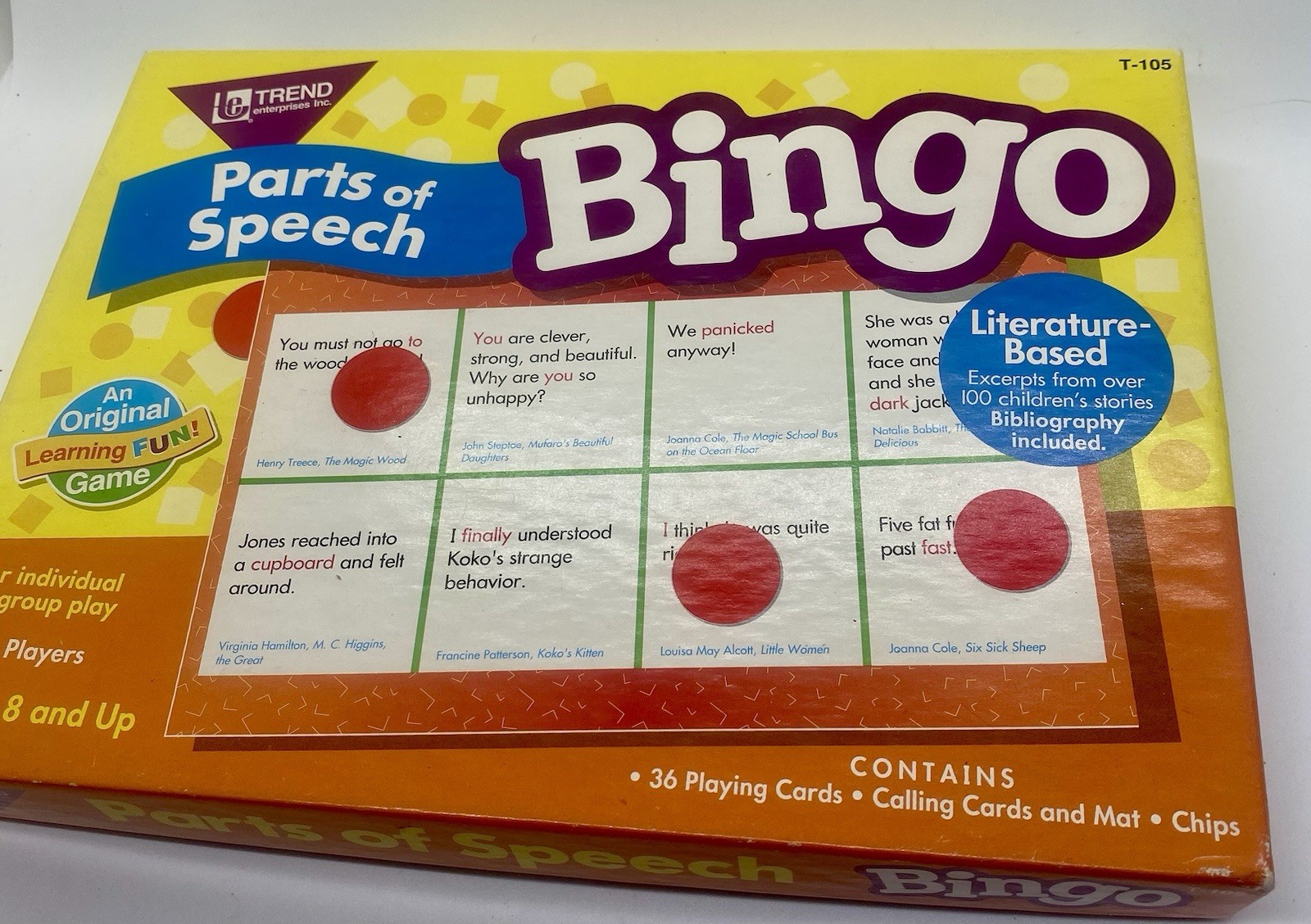 TREND Parts of Speech Bingo Homeschool Teacher Resource English Literature Game