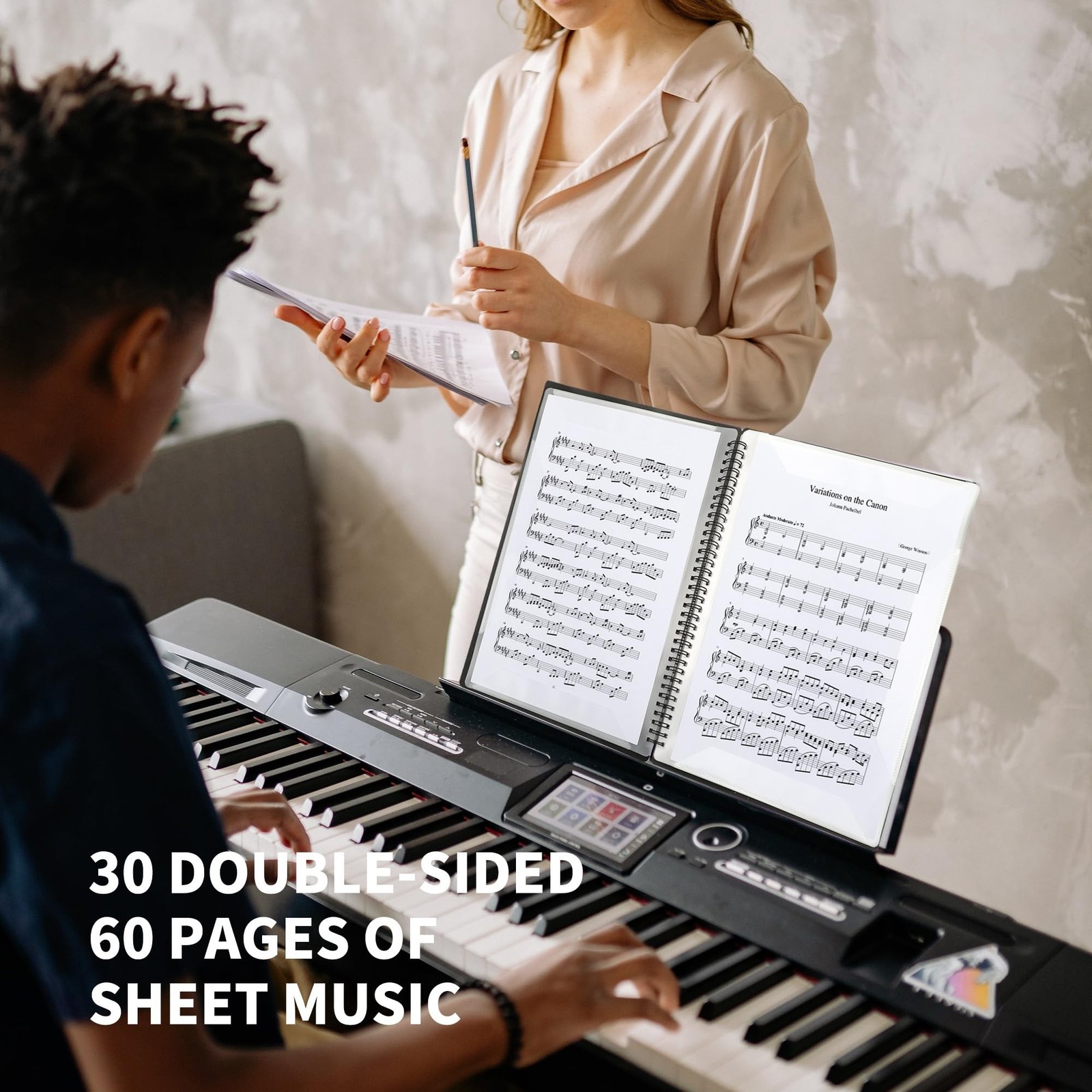2 Pack Piano Sheet Music Binder 8.5 x 11, 120 Sheet Music Floder with Plastic…