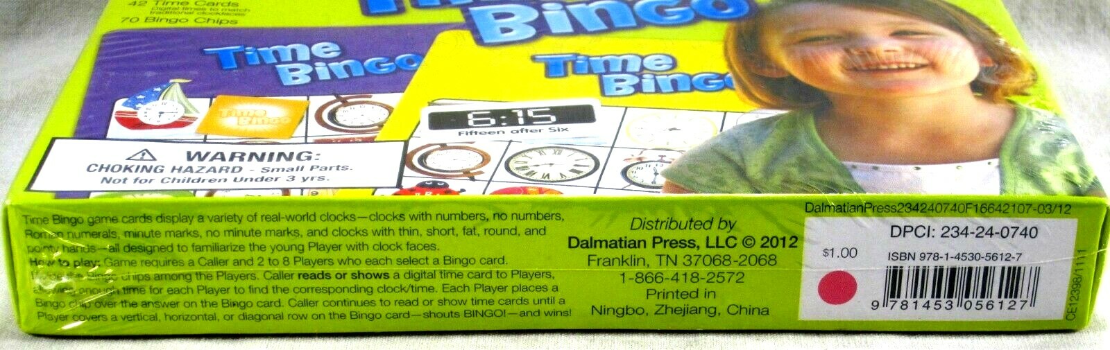 SEALED DALMATION PRESS Time Bingo Game EDUCATIONAL PLAY Ages 5+ 234-24-0740