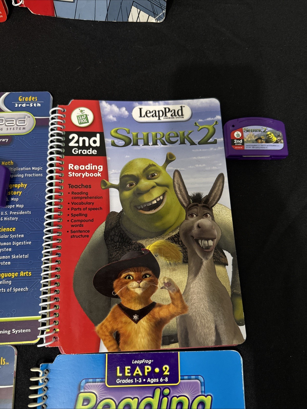 Lot 11 Cartridges & Books LeapPad Plus Writing Bag Grades 1-3