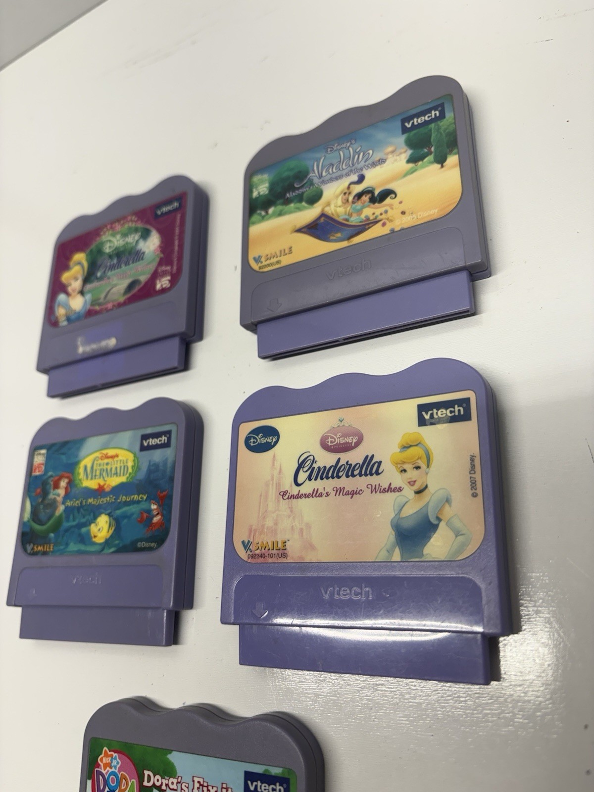 VTech V.Smile Disney Princess Game Lot Aladdin Cinderella Little Mermaid