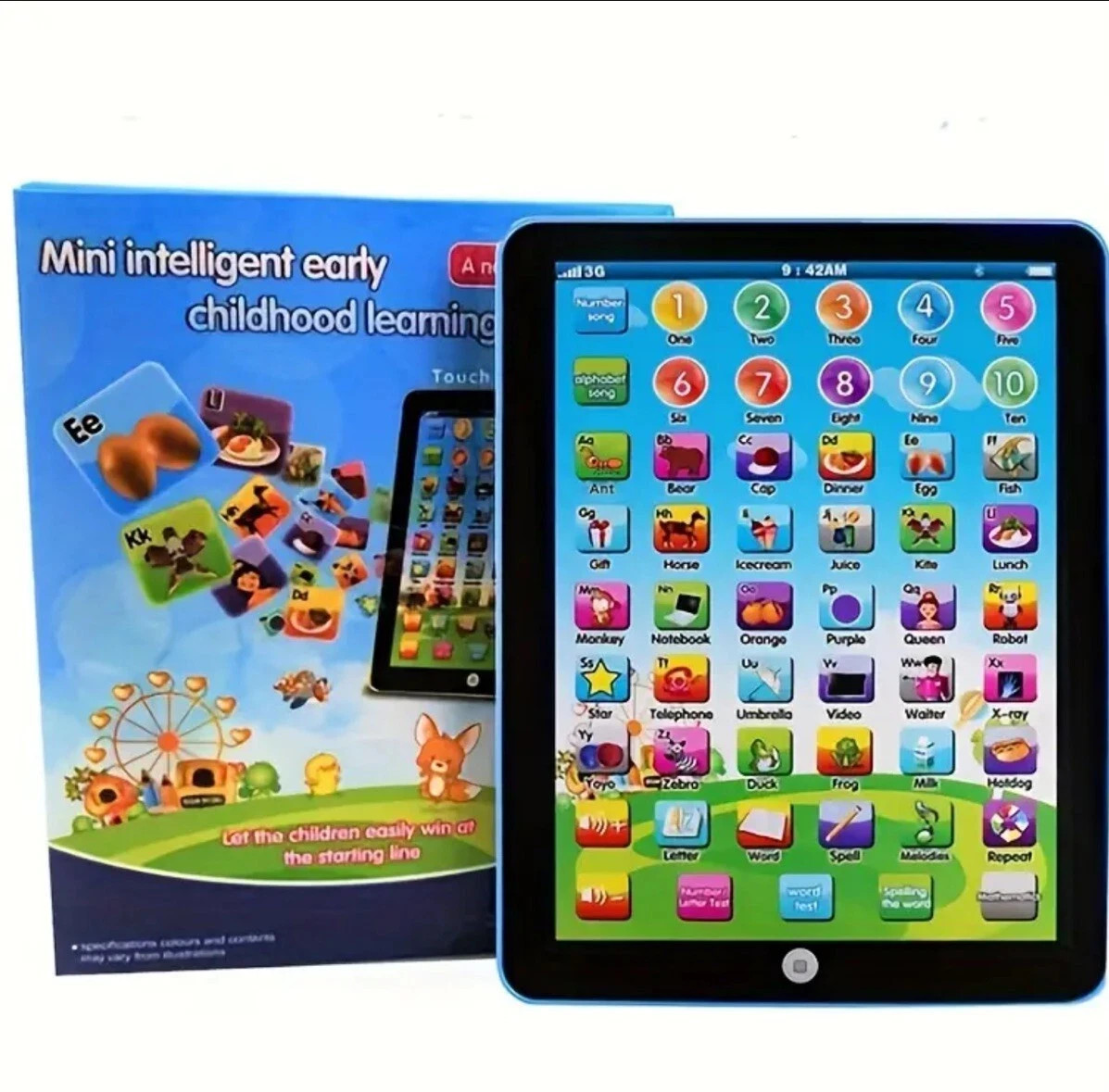 NEW Mini Intelligent Early Childhood Learning Computer Machine Blue Free US Ship