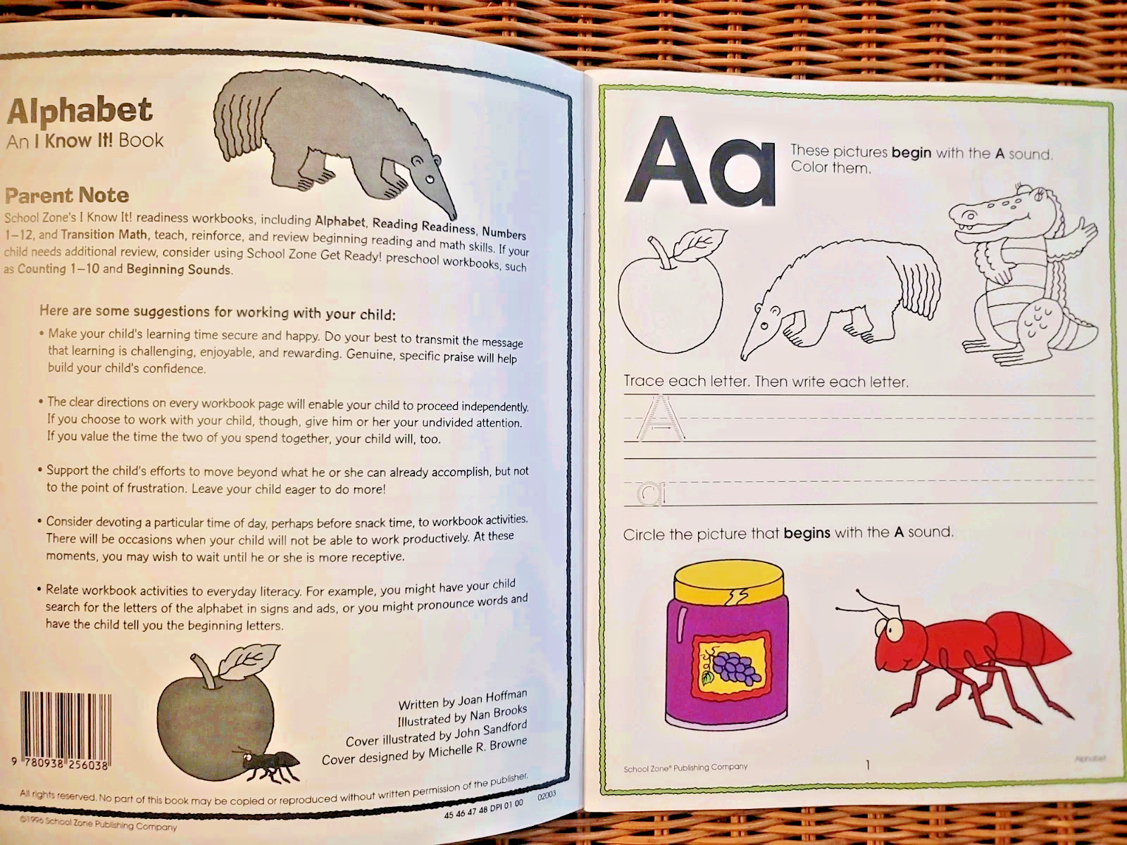 School Zone Alphabet Grades K-1 Workbook Written By Joan Hoffman
