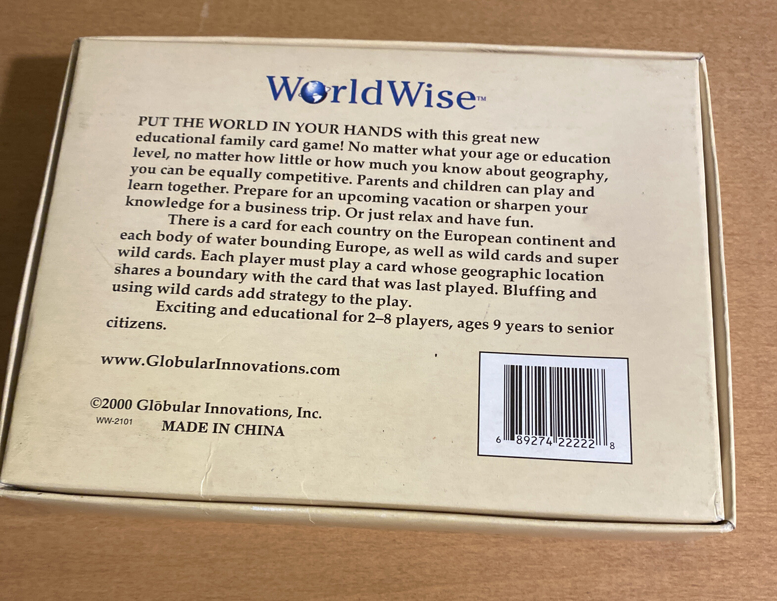 World Wise European Edition Geography Card Game