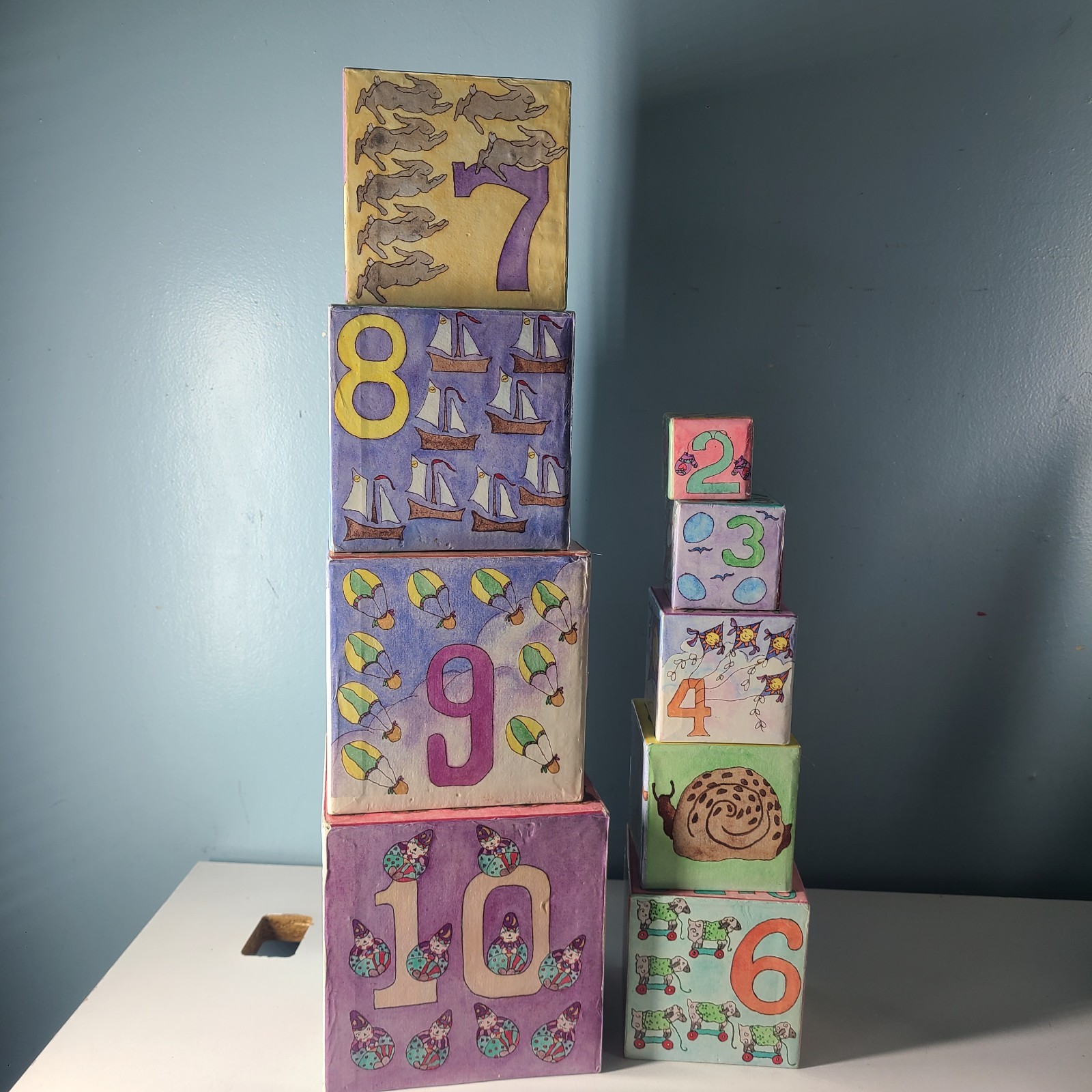 Vintage 1987 Lillian Vernon Nesting Blocks INCOMPLETE Set Stacking Alphabet