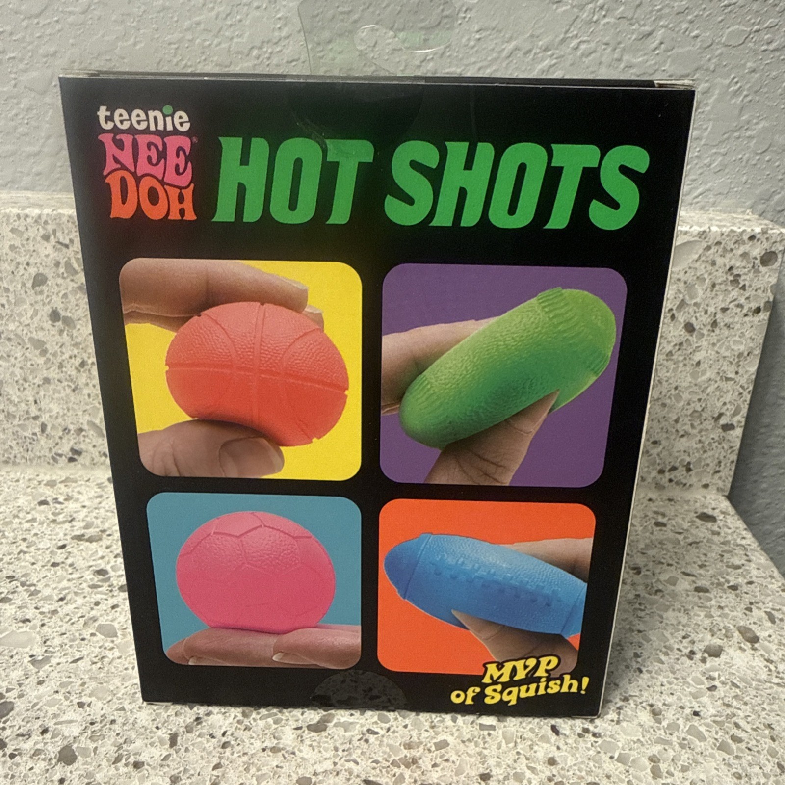 NeeDoh Teenie Hot Shots Squishy 4 Pack Sport Balls Viral NEW