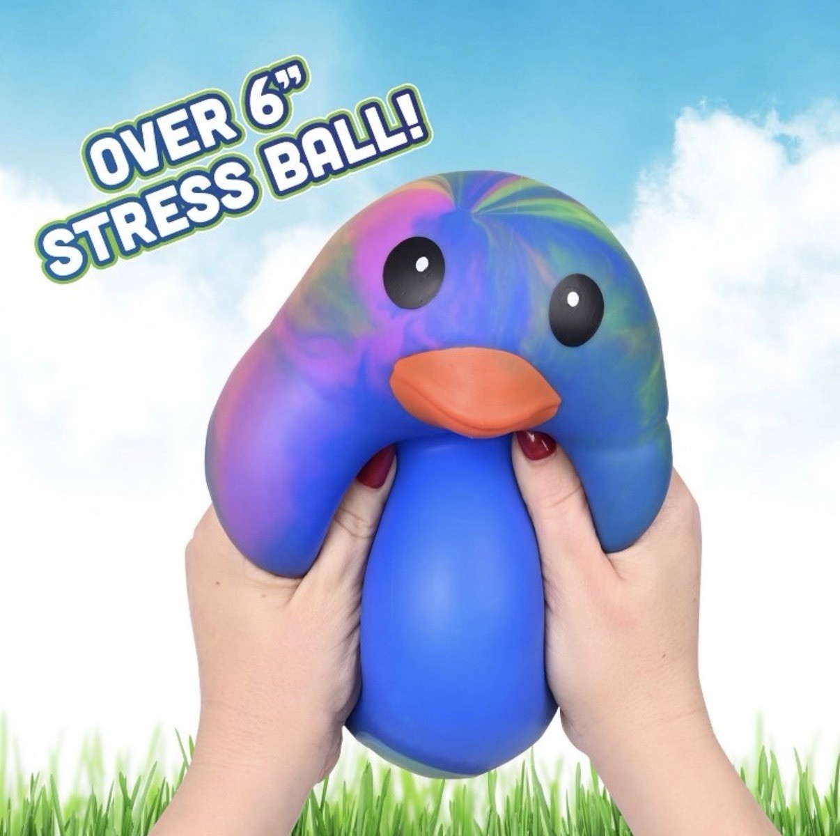 Viral Sunny Days Squeezy Tie Dye Rubber Duck Squishy (Blue/Pink/Green/Yellow…)
