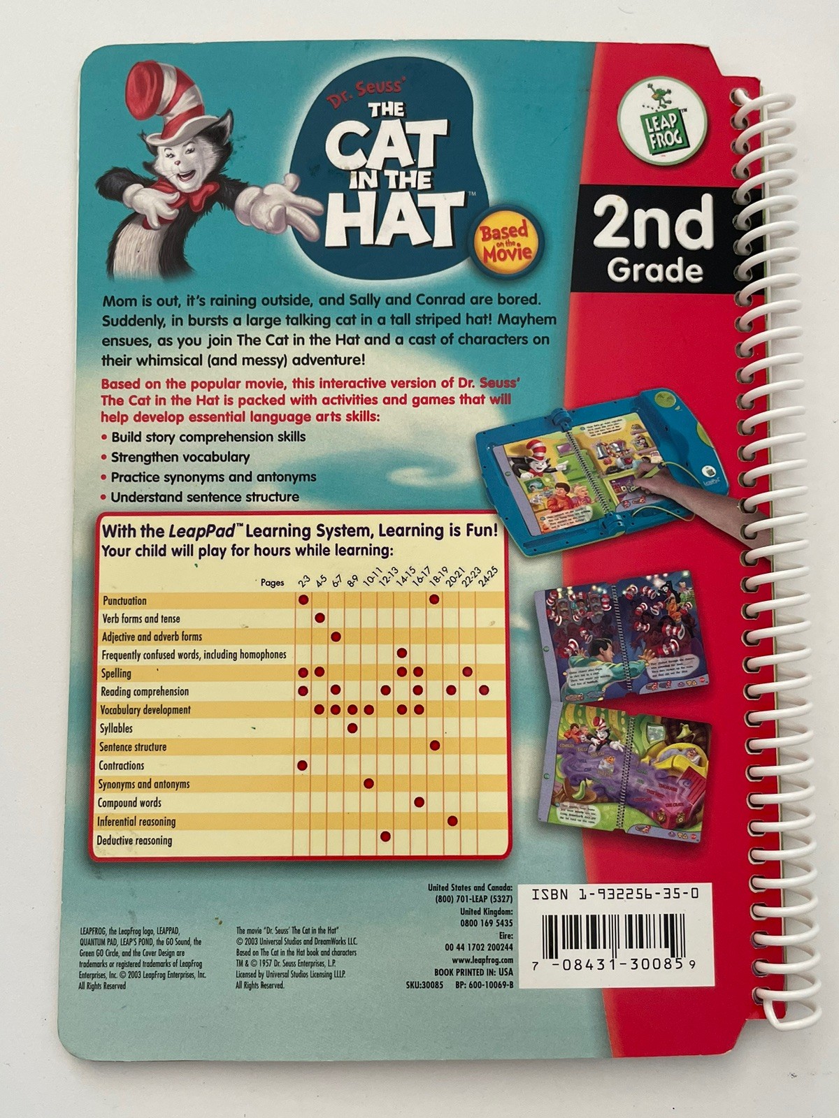 Dr Seuss The Cat in the Hat – Spiral Bound By Leap Frog 2nd Grade Reading (Book)